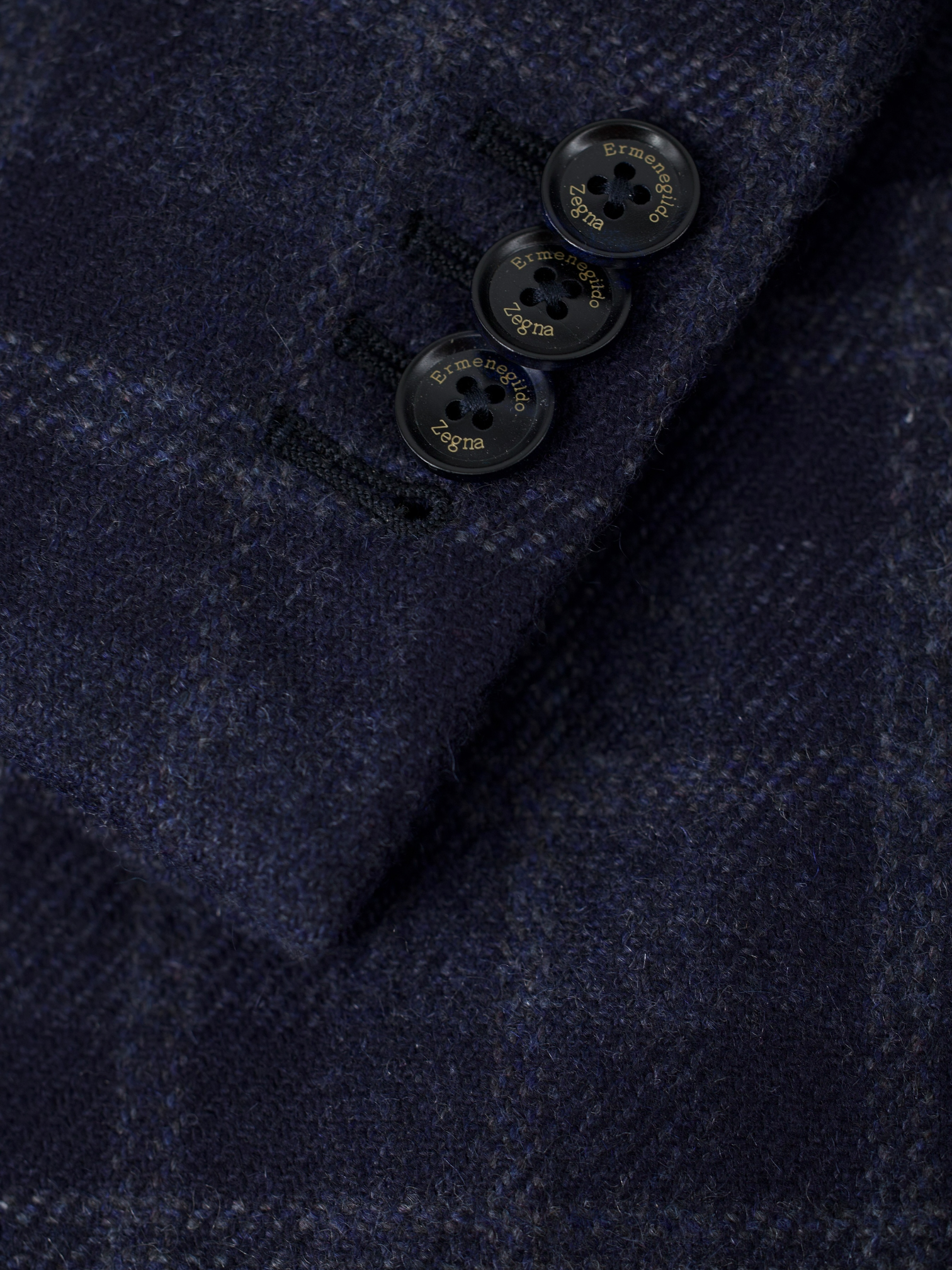 Ermenegildo Zegna Dark Blue Pure Cashmere Windowpane Street Jacket