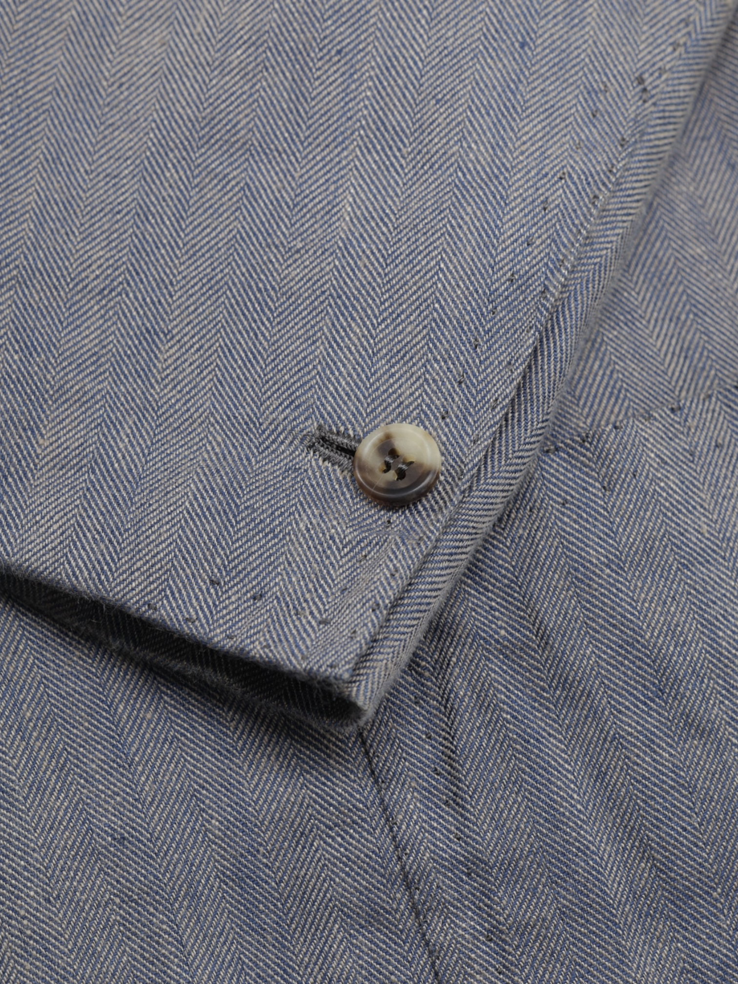 Orazio Luciano Blue & Brown Linen Herringbone Sartorial Jacket