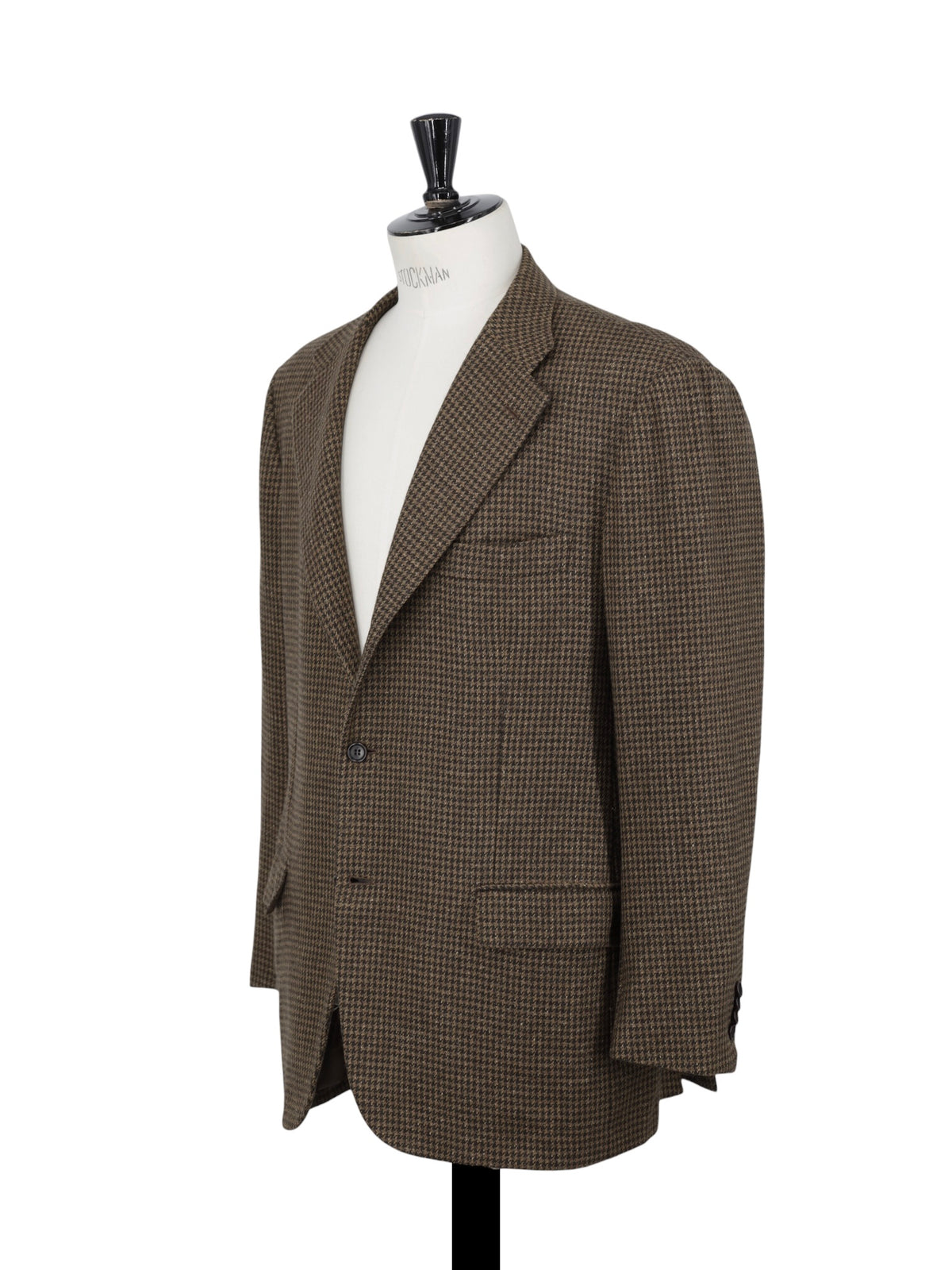 Kiton Brown Vintage Cashmere & Silk Pied de Poule Jacket