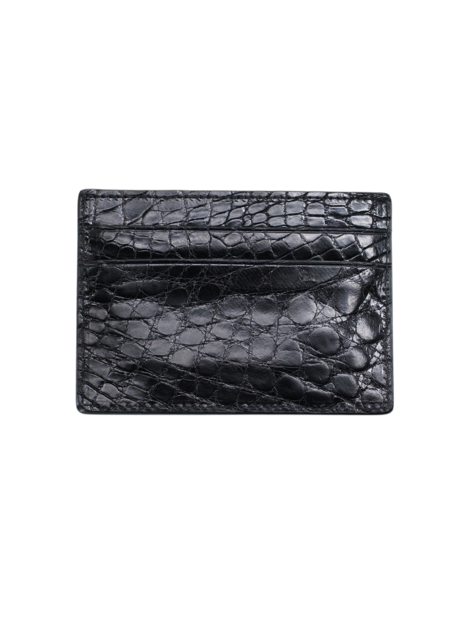Corneliani Black Alligator Leather Cardholder Wallet
