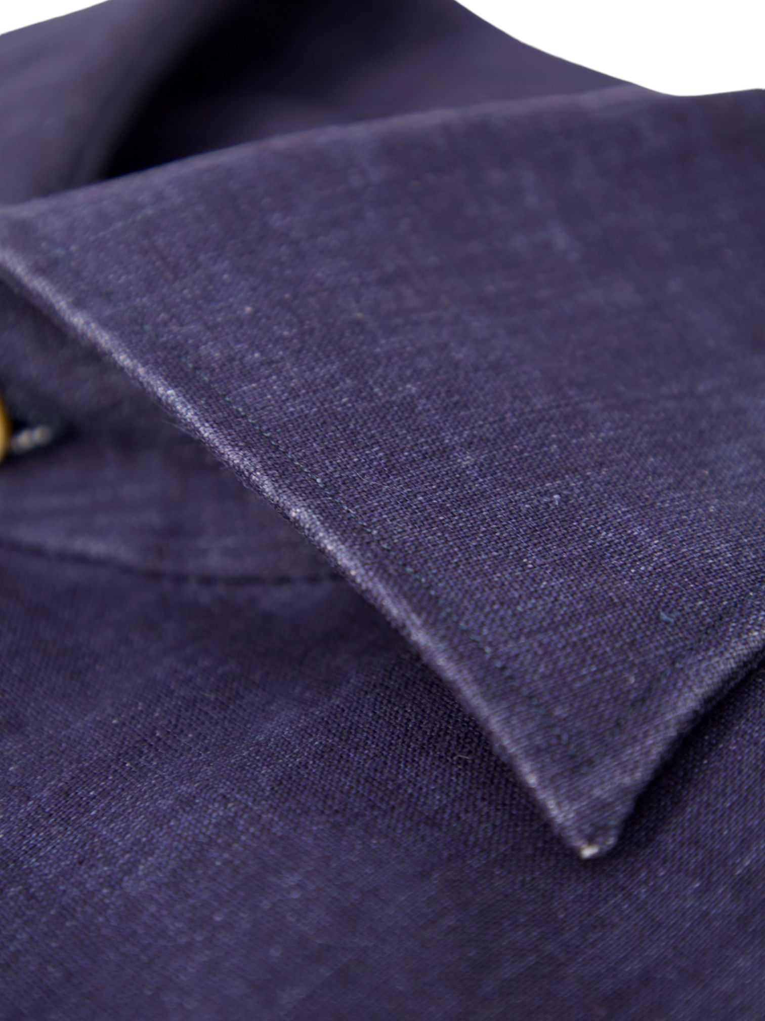 Kiton Dark Blue Melange Linen Shirt