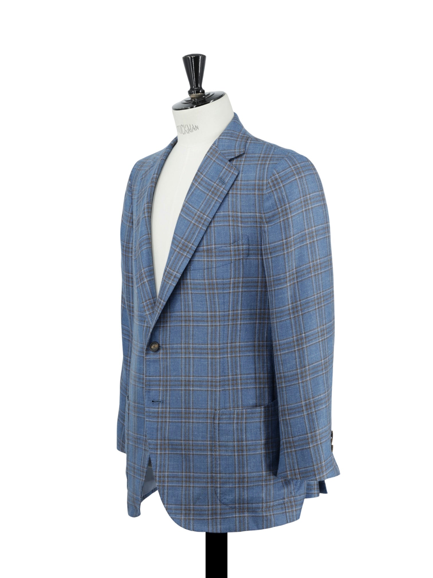 Cesare Attolini Petrol & Brown Cashmere, Silk & Linen Checkered Jacket