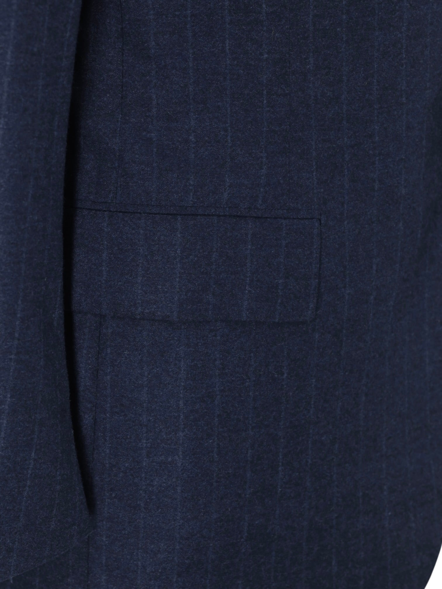 Cesare Attolini Steel Blue Cashmere-Silk Flannel Chalkstripe Suit