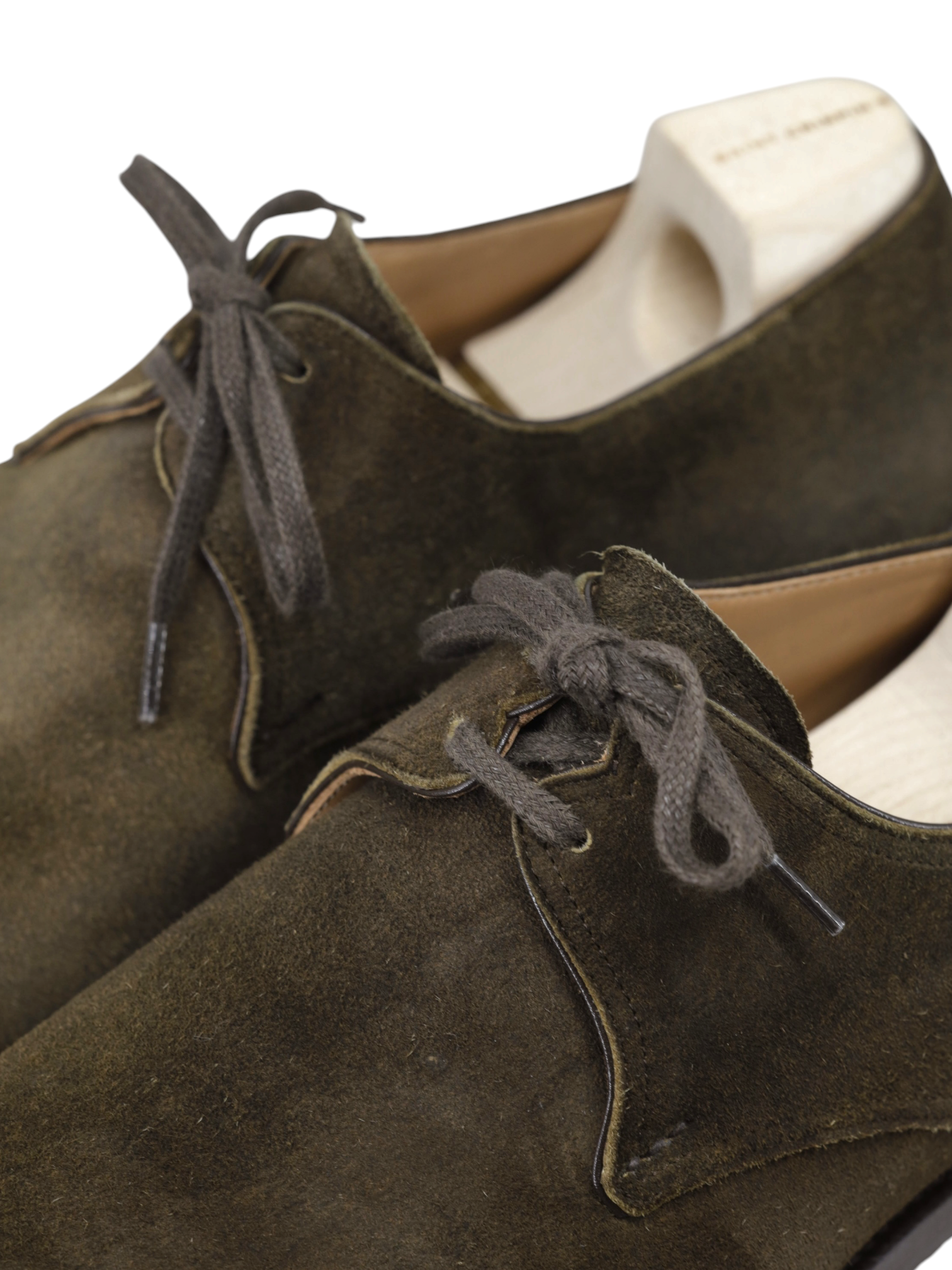 Saint Crispin's Olive Drab Suede Two-Eyelets "118" Derby