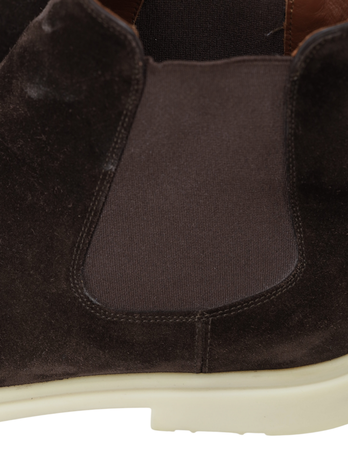 Loro Piana Dark Brown Suede Regent Chelsea Walk Boots