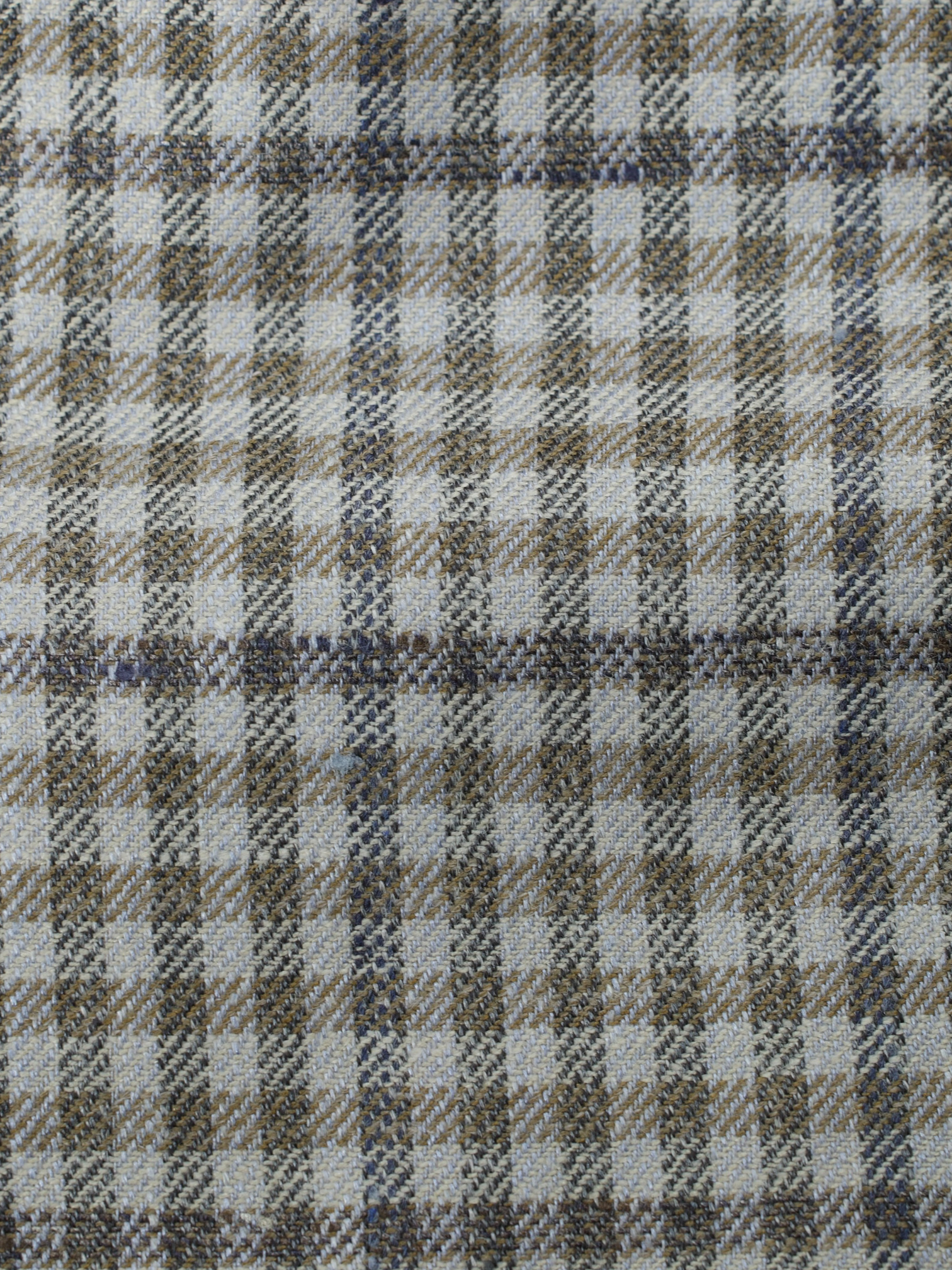 Corneliani Marlbled Greige Silk, Linen & Wool Guncheck Jacket