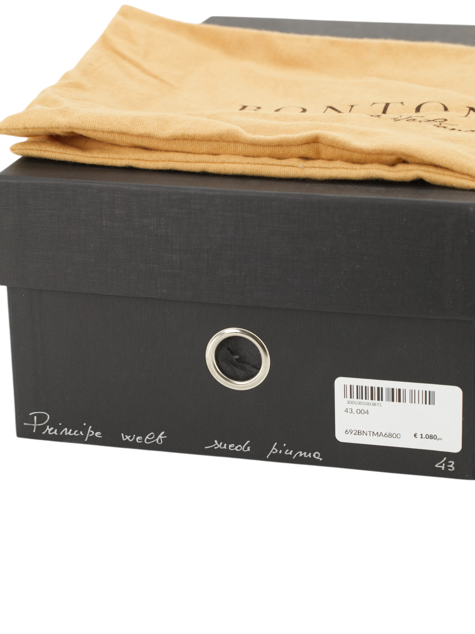 Bontoni Greige Principe Suede Lighweight Penny Loafer