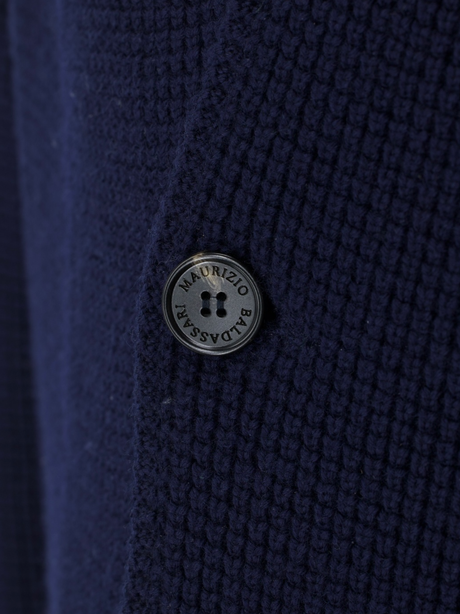 Maurizio Baldassari Navy Heavyweight Tricot-Wool Sweater Jacket