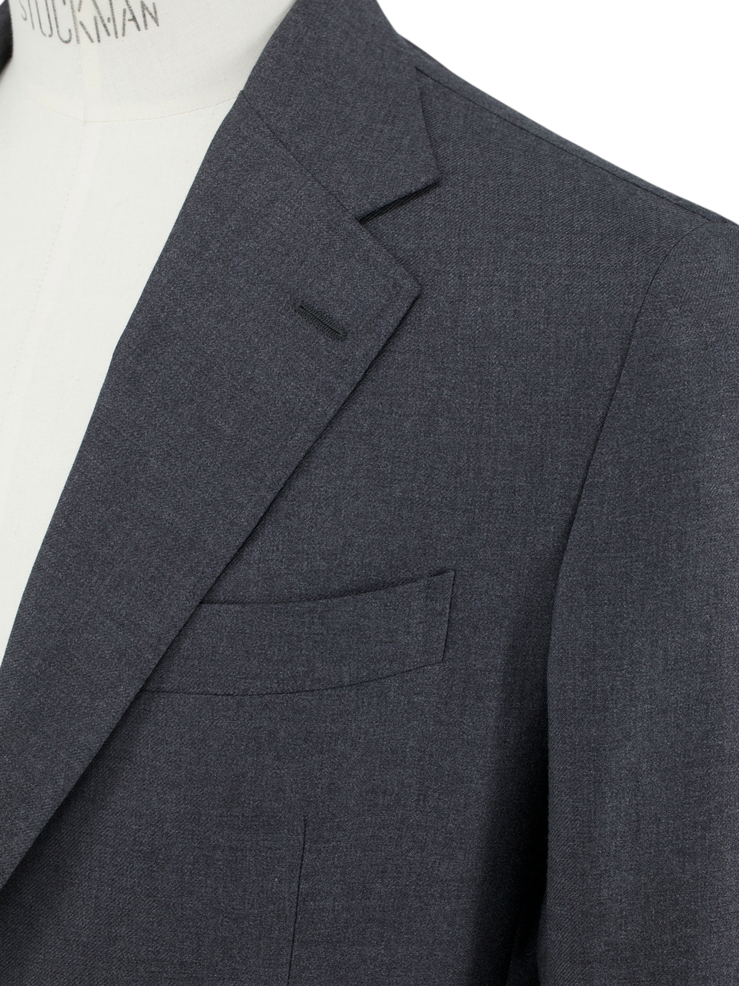 De Petrillo Grey Gabardine-Wool Twill Blazer Jacket