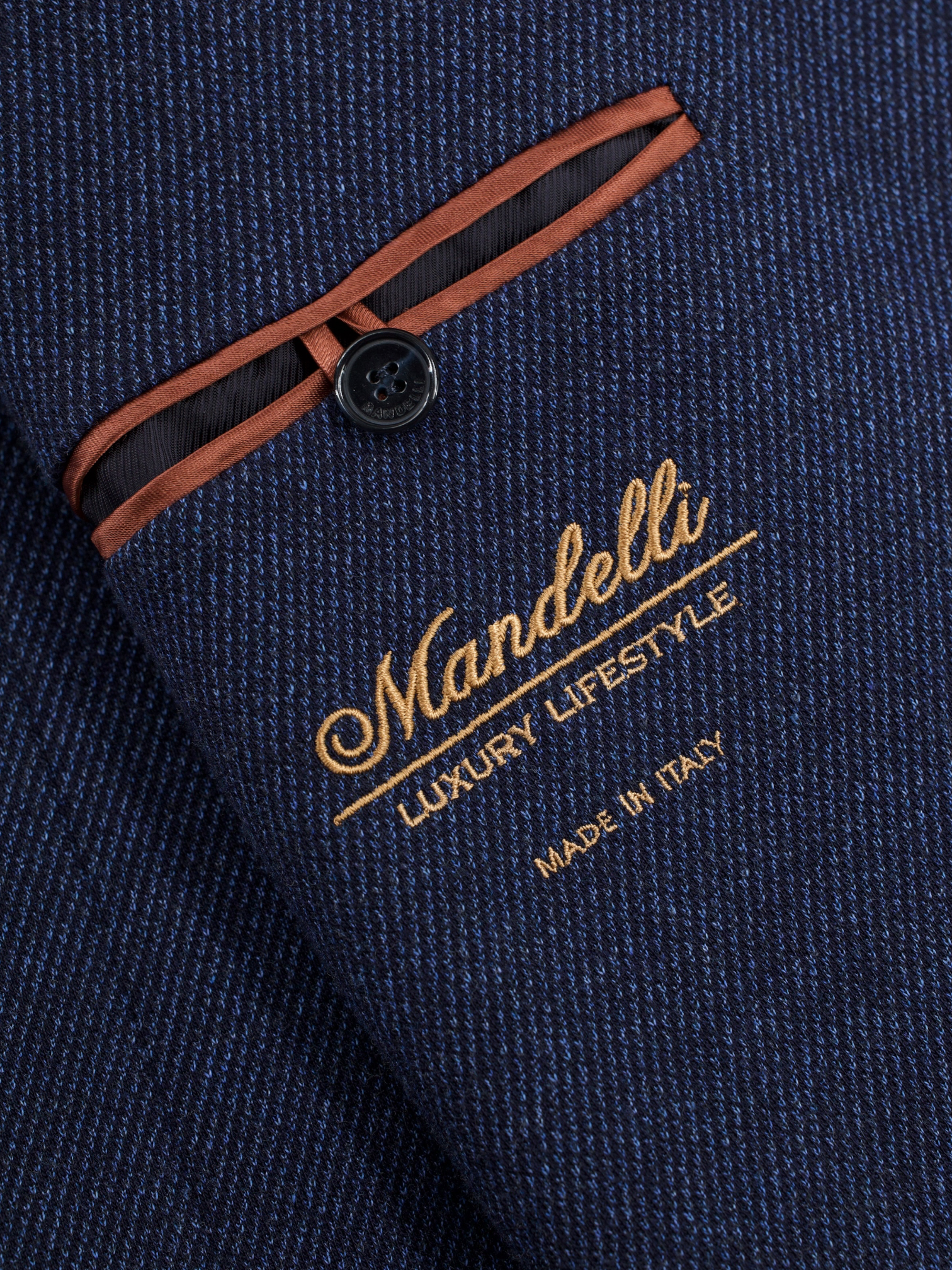 Mandelli Blue Wool & Cotton "Cotton-Way" Knitted Jacket