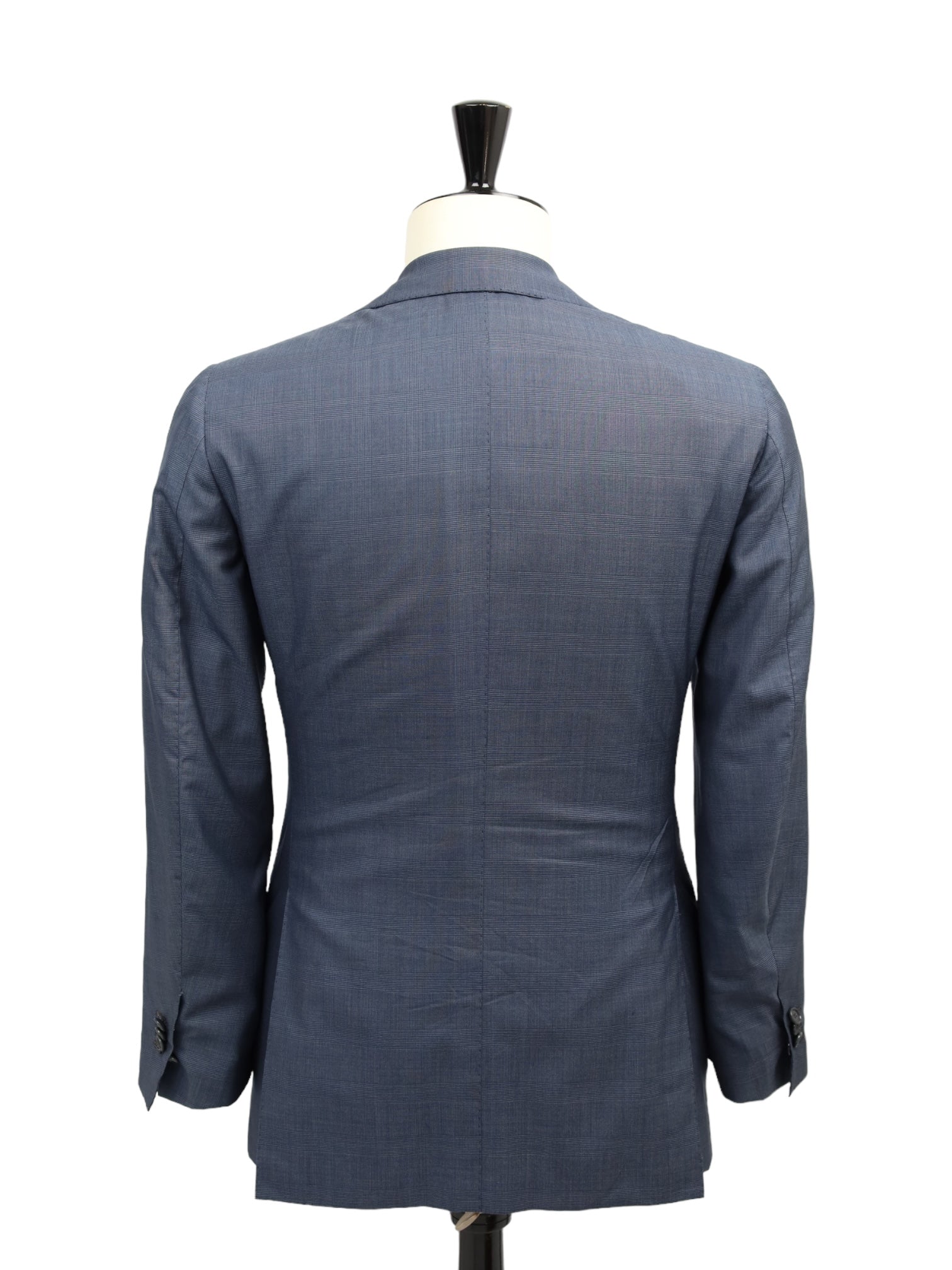 Cesare Attolini Slate Blue Wool & Silk Glenplaid Suit