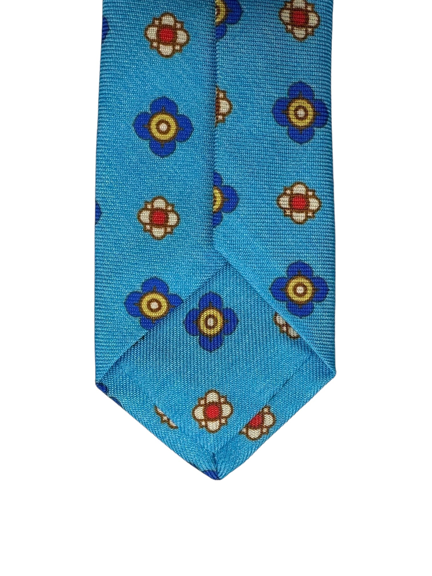 Kiton 5-Fold Baby Blue Floral Tie