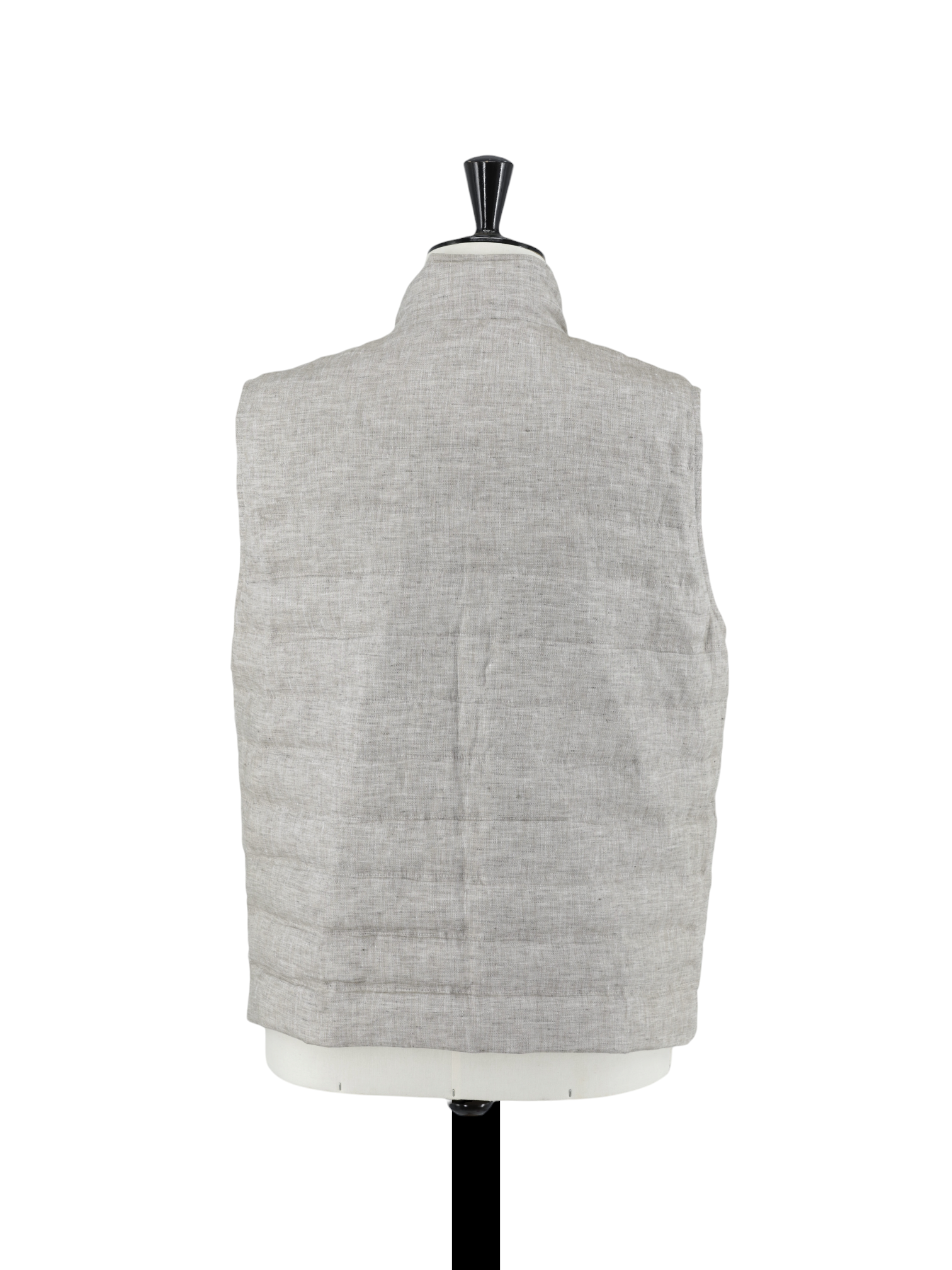 Cesare Attolini Greige Linen Padded Summer Bodywarmer Vest