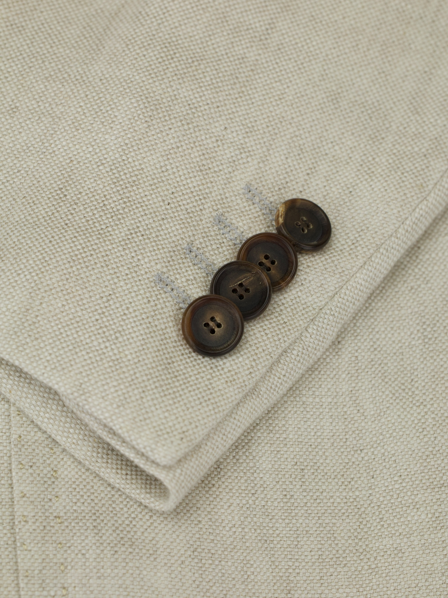 Cesare Attolini Sand Pure-Linen Pinpoint Summer Jacket
