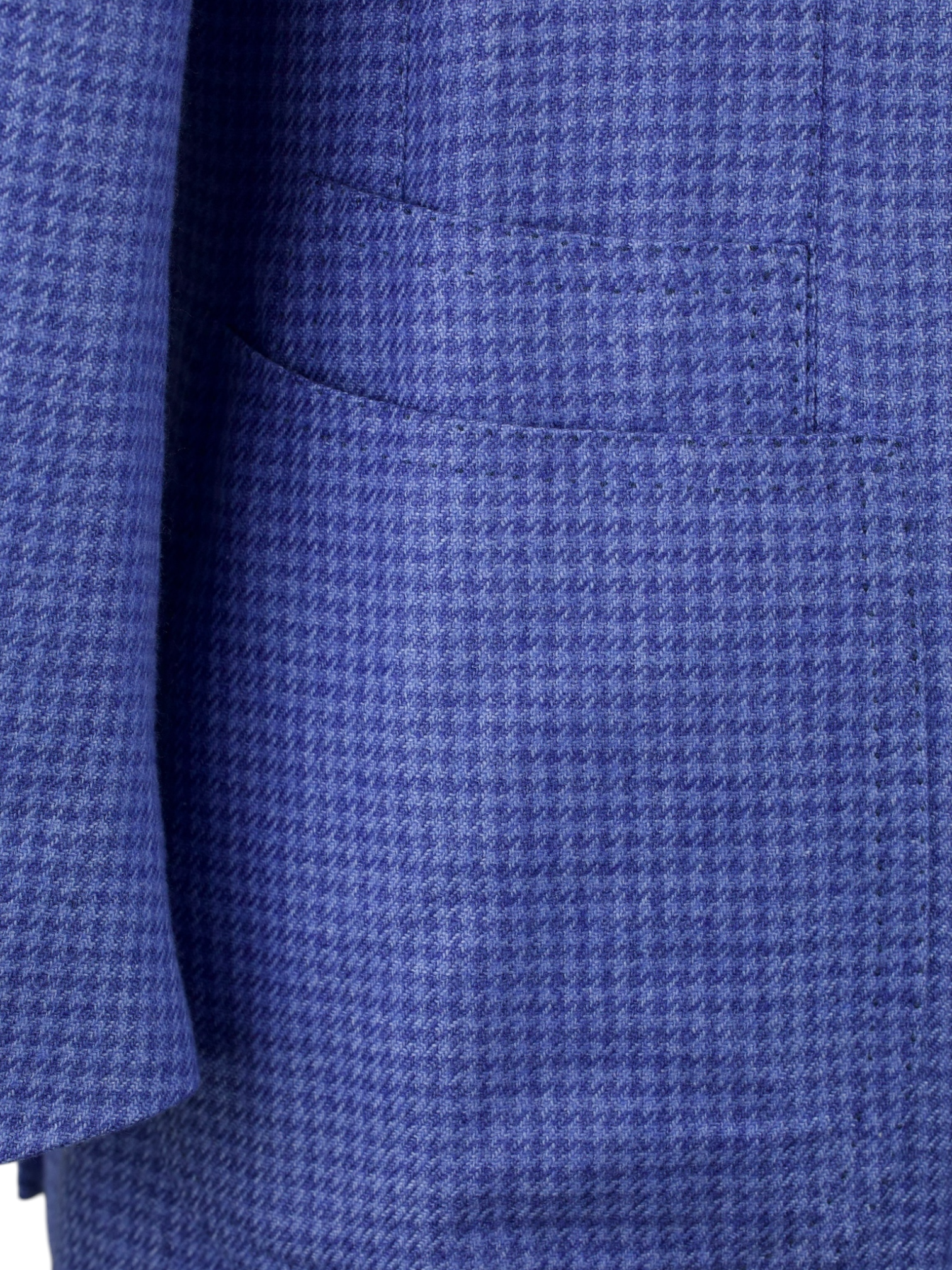 Cesare Attolini Sky Blue Silk & Cashmere Pied de Poule Jacket