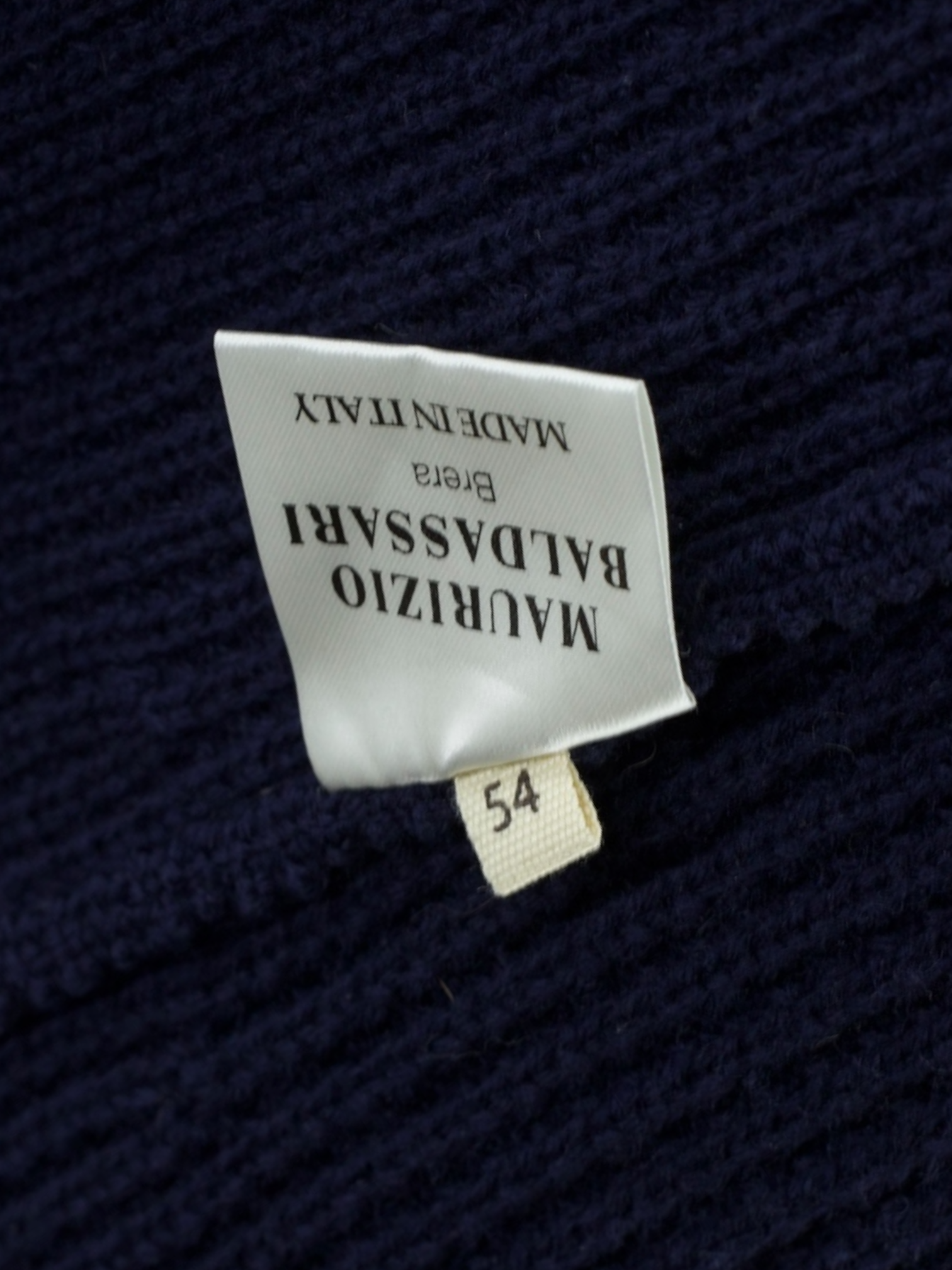 Maurizio Baldassari Navy Heavyweight Tricot-Wool Sweater Jacket