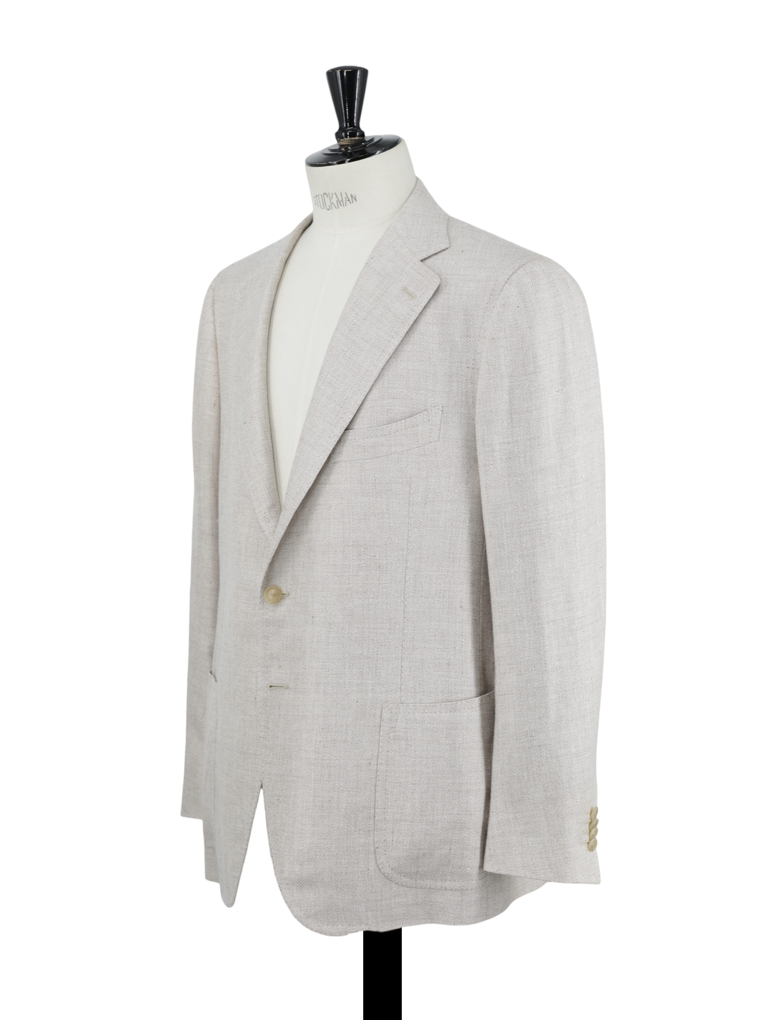Cesare Attolini Oatmeal Linen, Silk & Cotton Micro-Structure Jacket