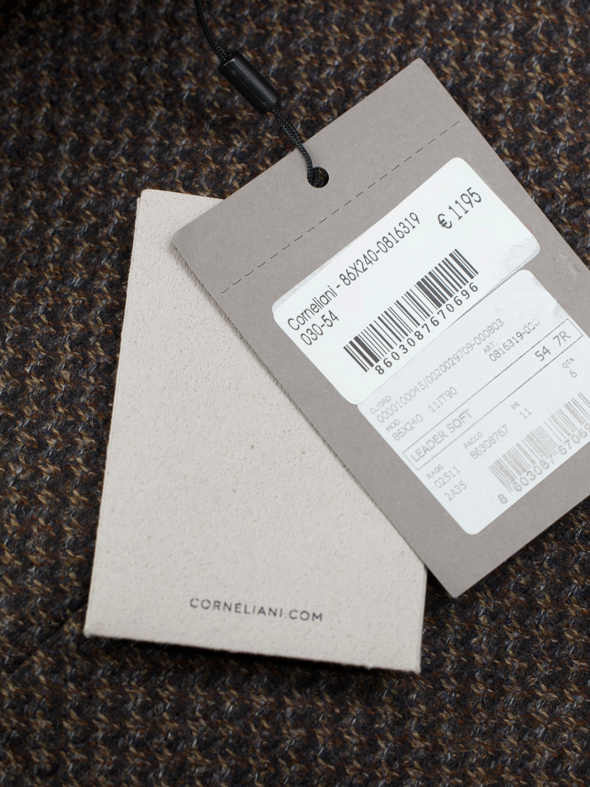 Corneliani Brown Wool & Silk Micro-Pattern Leader-Soft Jacket