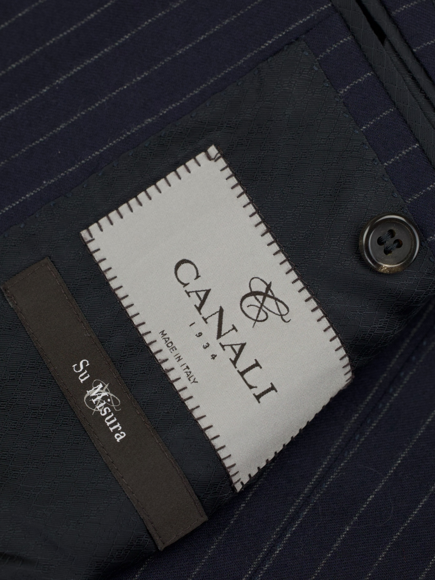 Canali Navy 3-Piece Wool-Flannel Pinstripe Winter Suit + Extra Trousers