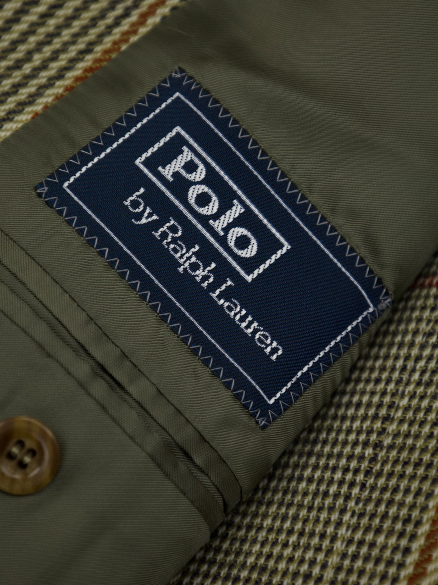 Ralph Lauren Light Brown & Burnt Orange Glenplaid Harris Tweed Jacket