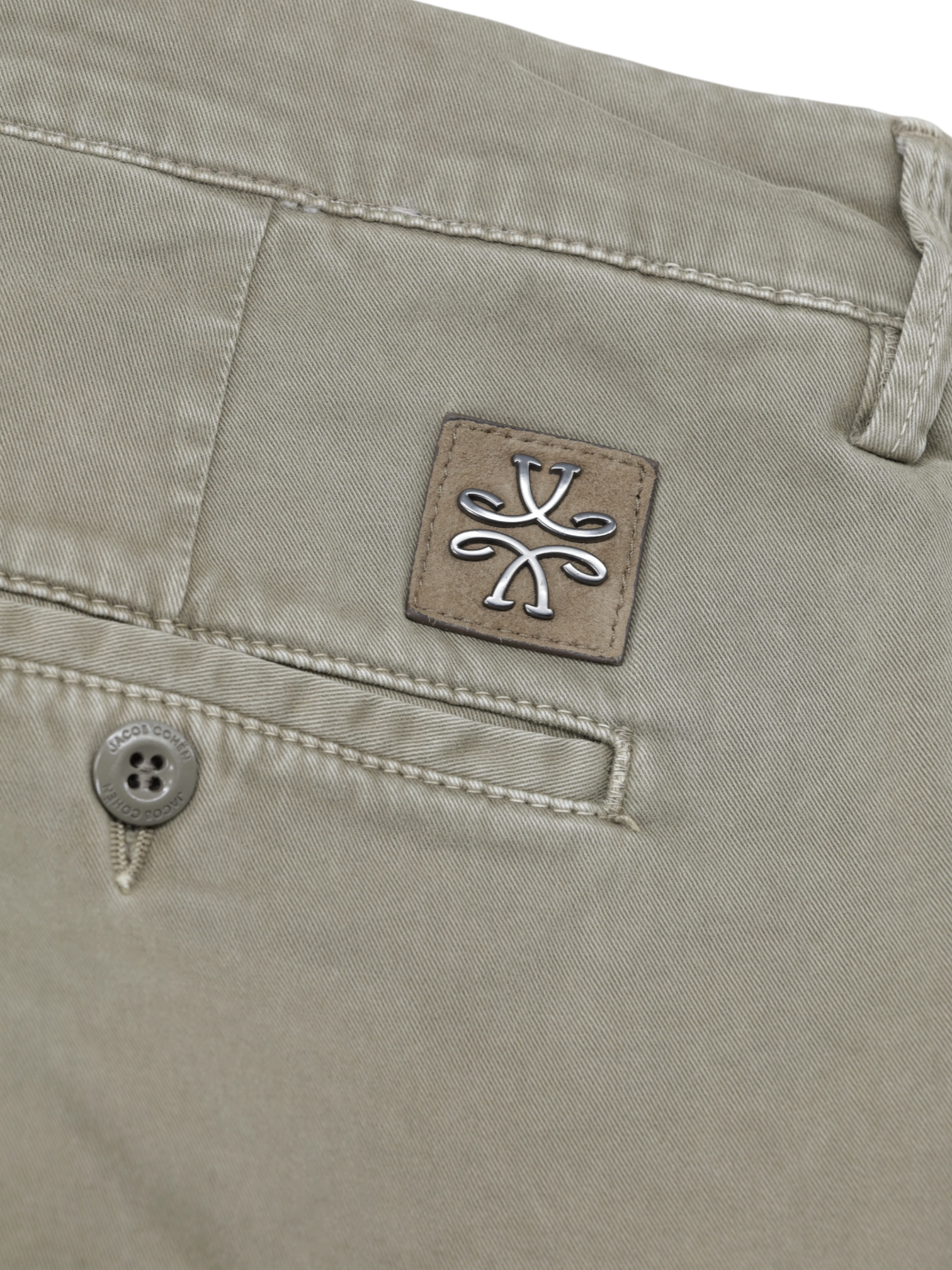 Jacob Cohen Olive Drab Cotton & Stretch 5-Pocket Bobby Chino
