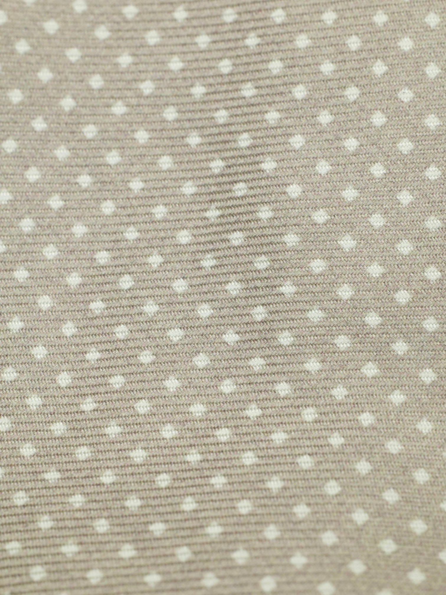 Kiton 5-Fold Taupe & White Silk Polkadot Tie