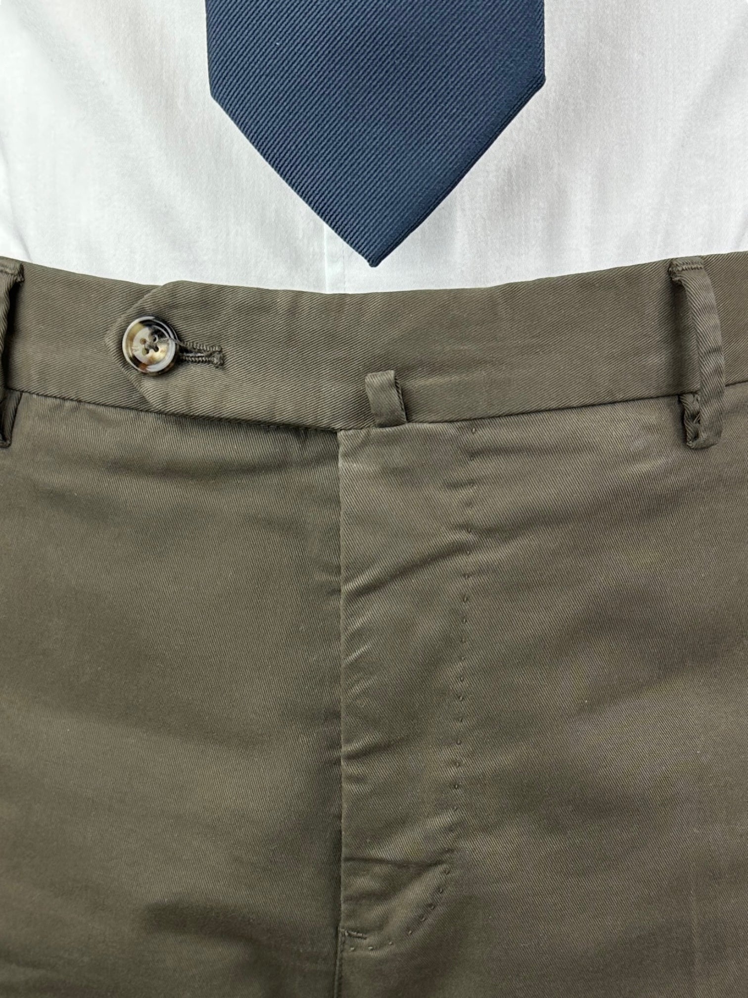 PT01 Olive Green Cotton Stretch Chino