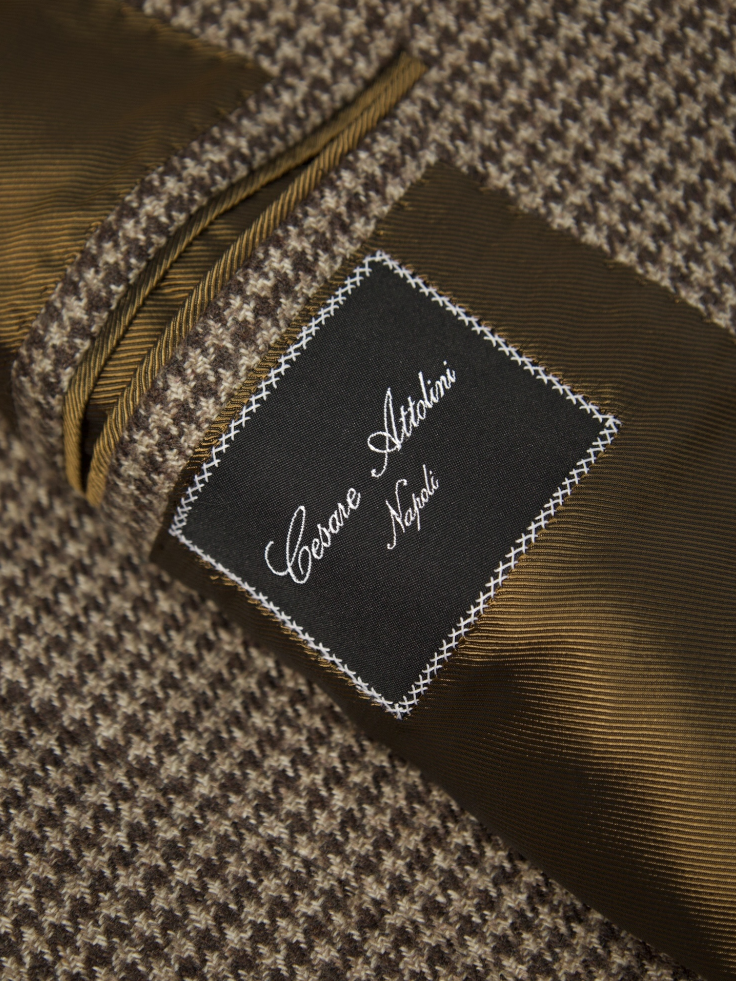 Cesare Attolini Light Brown Pied de Poule Cashmere Jacket
