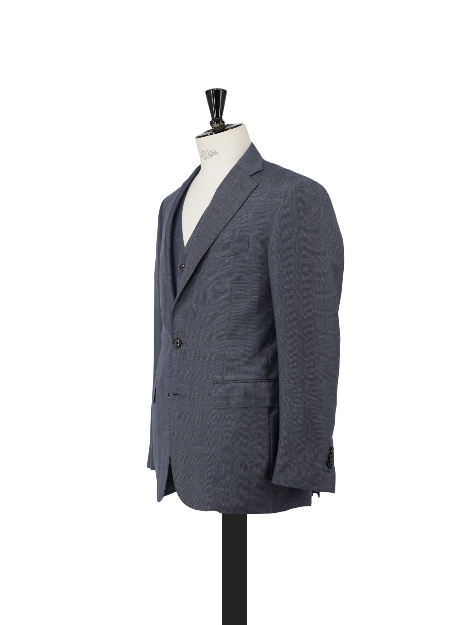 Canali Steel Blue 3-Piece Super 150's Glenplaid Suit