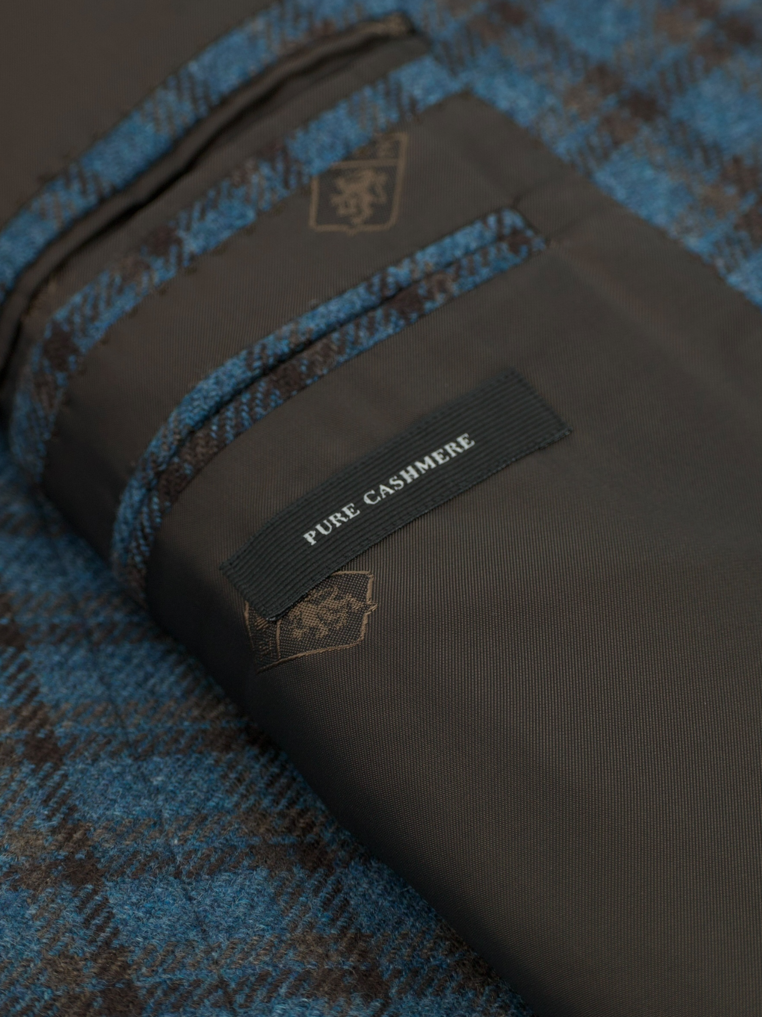 Ermenegildo Zegna Petrol & Brown Pure Cashmere Checkered Jacket