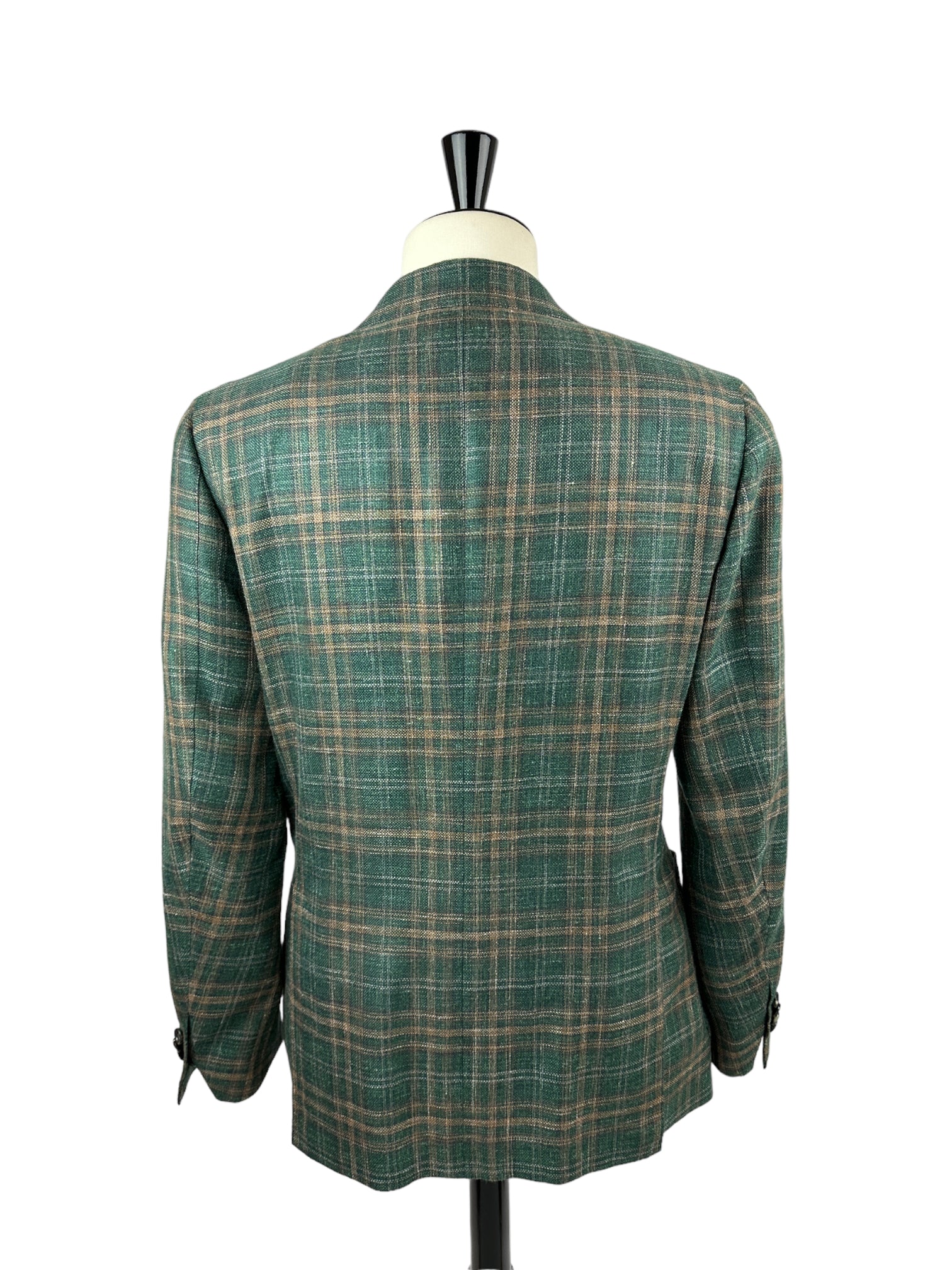 Cesare Attolini Bottle Green Cashmere, Silk & Linen Jacket