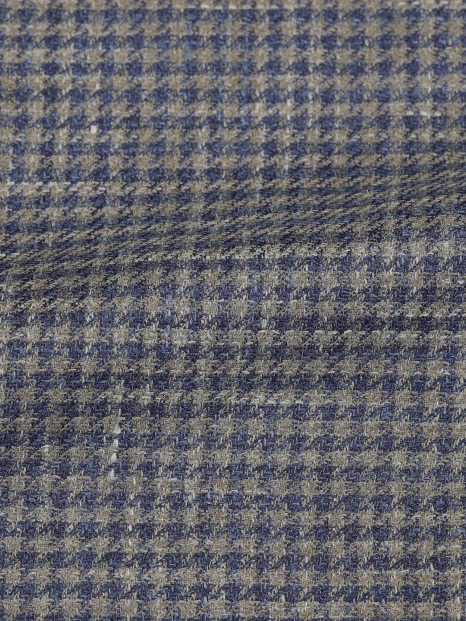 Corneliani Taupe & Steel-Blue Wool, Silk & Linen Pied de Poule Jacket