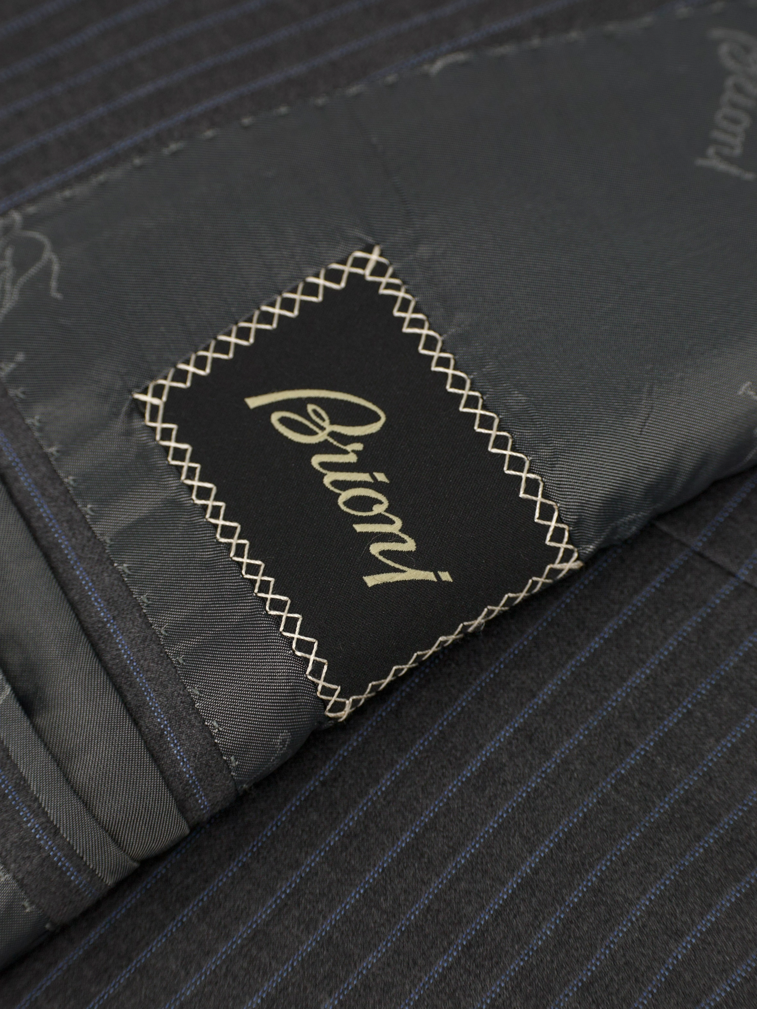 Brioni Grey & Light Blue Wool & Silk Pinstripe Palatino Suit