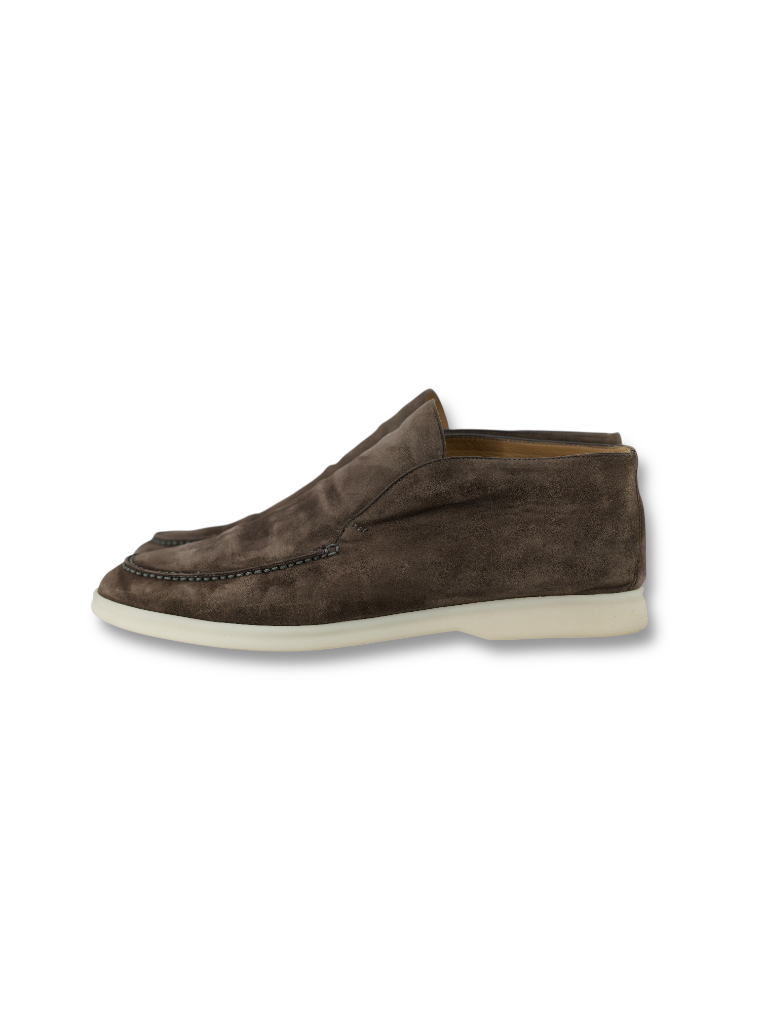 Loro Piana Warm Grey Suede Open Walk Ankle Boots