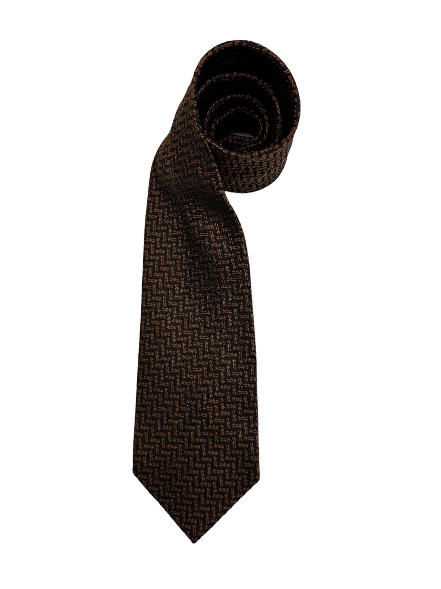 Tom Ford Brown Zig Zag Silk Tie