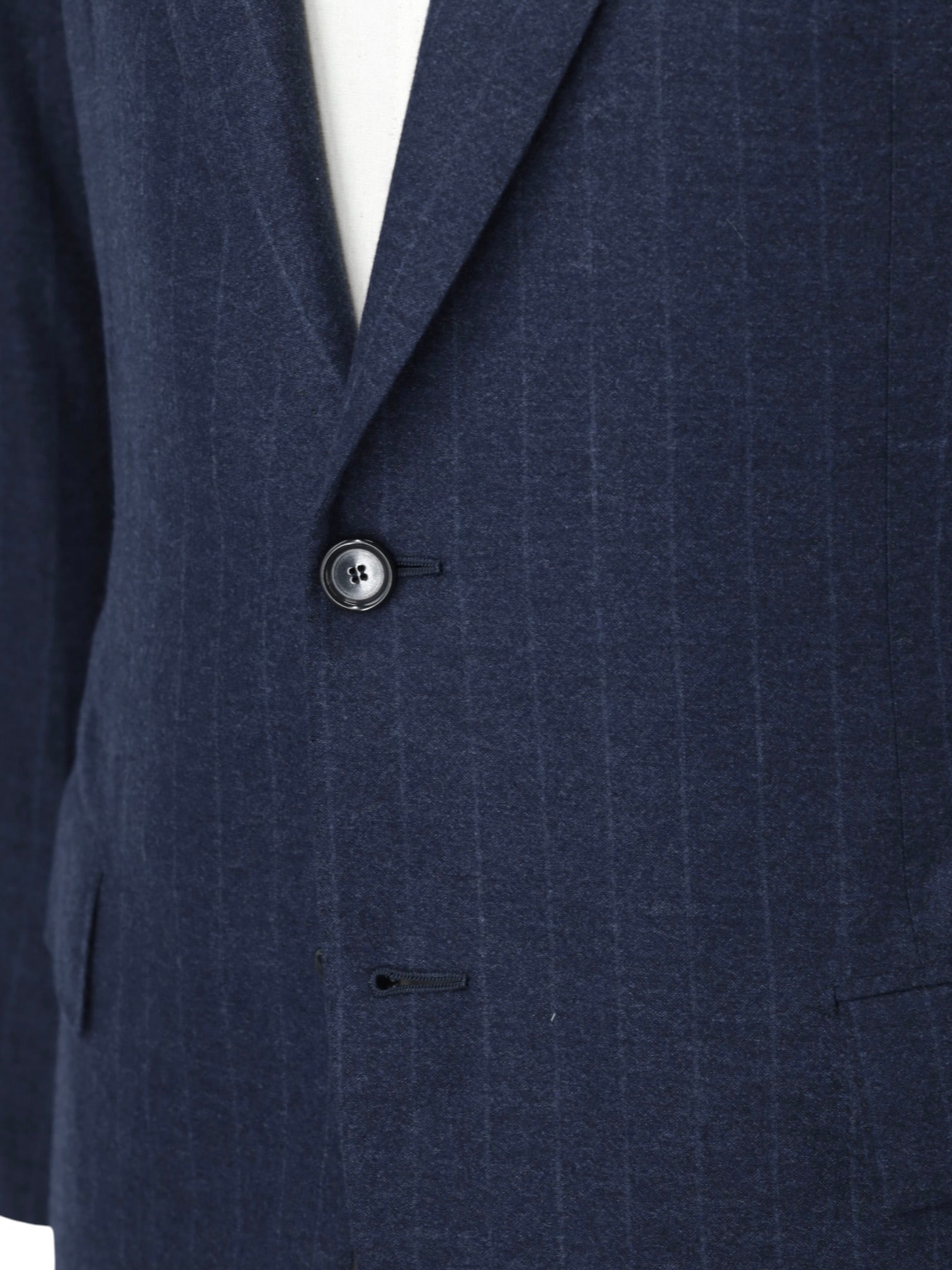 Cesare Attolini Steel Blue Cashmere-Silk Flannel Chalkstripe Suit