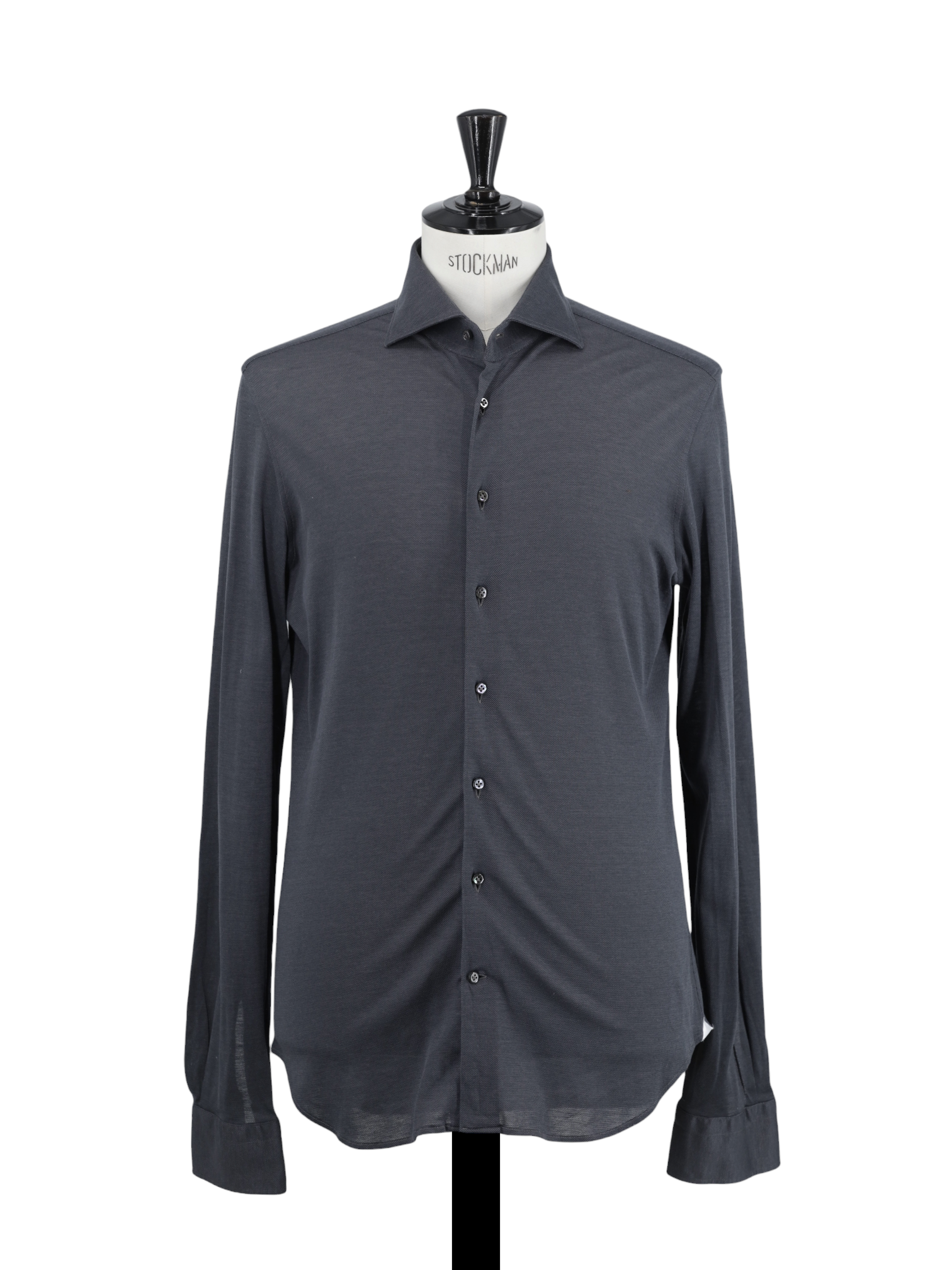 Emanuele Maffeis Warm Grey Knitted Piqué-Cotton Shirt