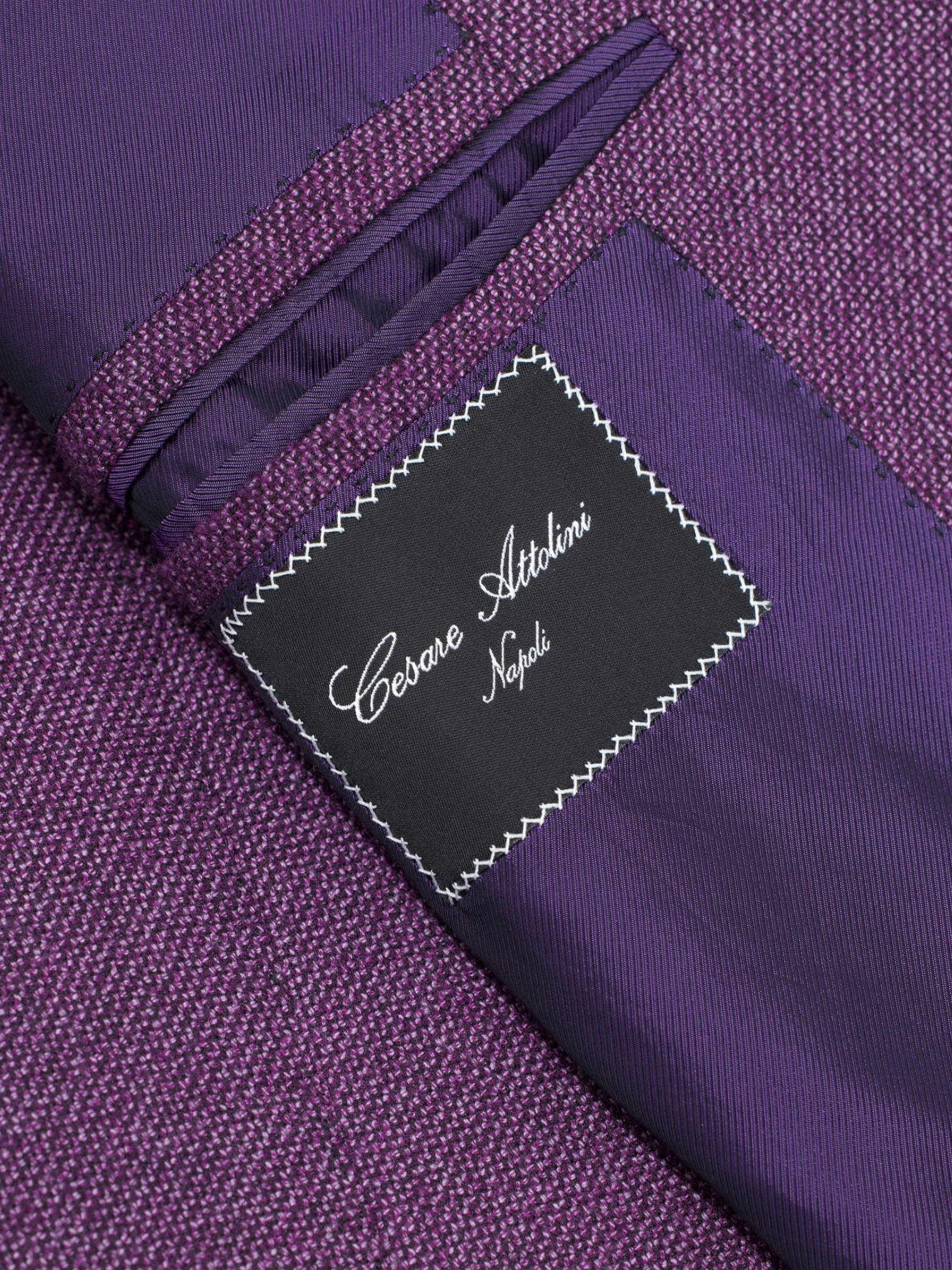 Cesare Attolini Purple Wool Micro-Pattern Jacket