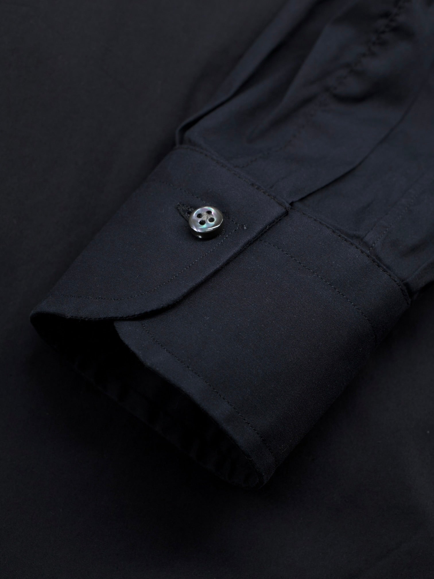 Emanuele Maffeis Black Cotton & Stretch Dress Shirt