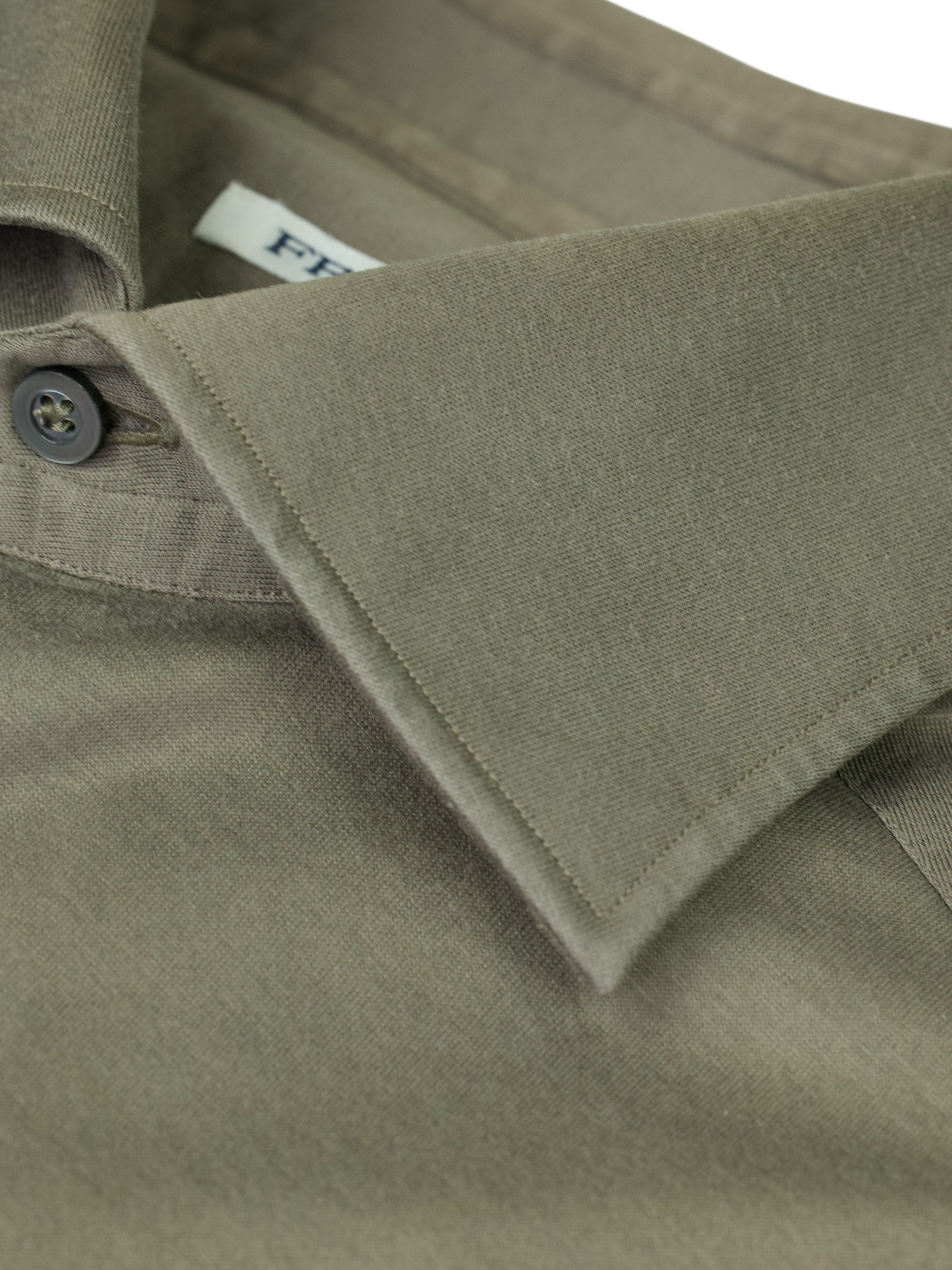 Fray Warm Taupe Cotton Jersey-Knitted "Gabriel" Shirt