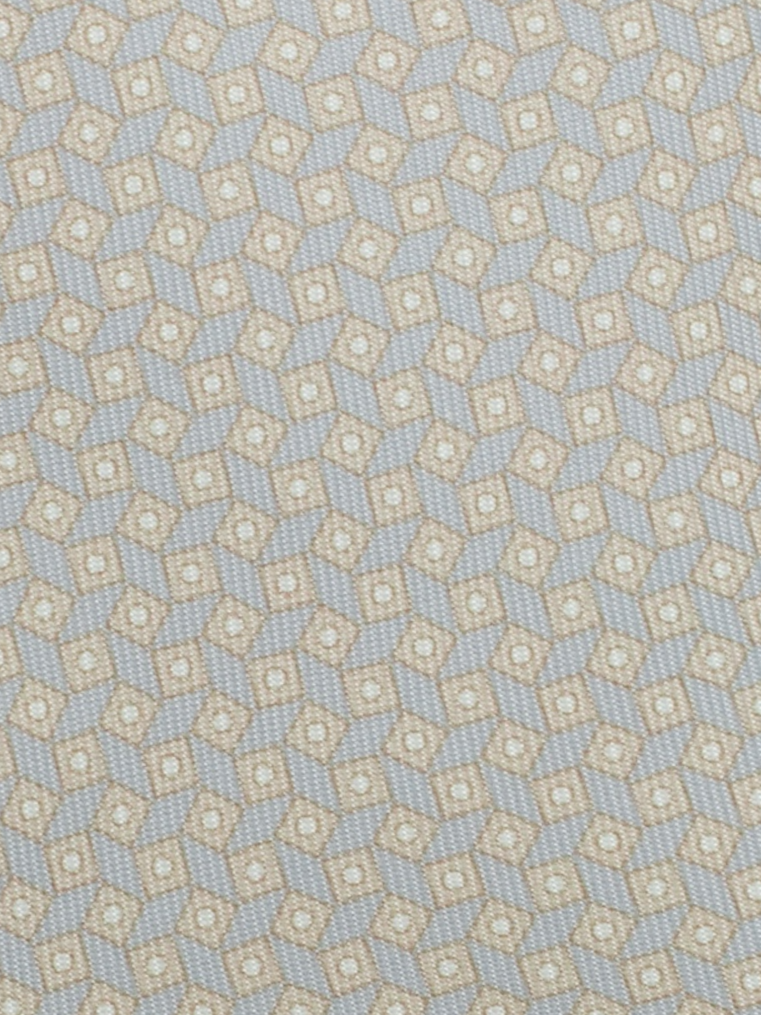 Cesare Attolini Taupe Silk Geometric Pattern Tie