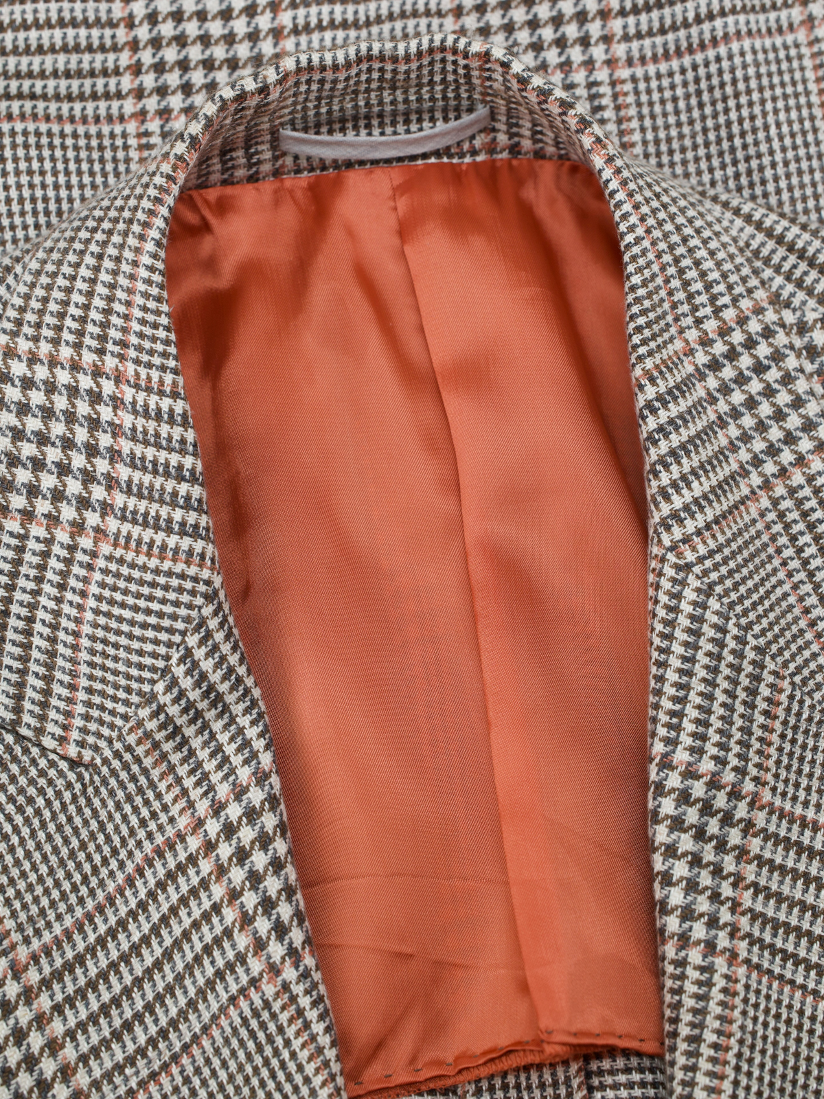 Brunello Cucinelli Brown Linen, Wool & Silk Double-Breasted Glenplaid Suit