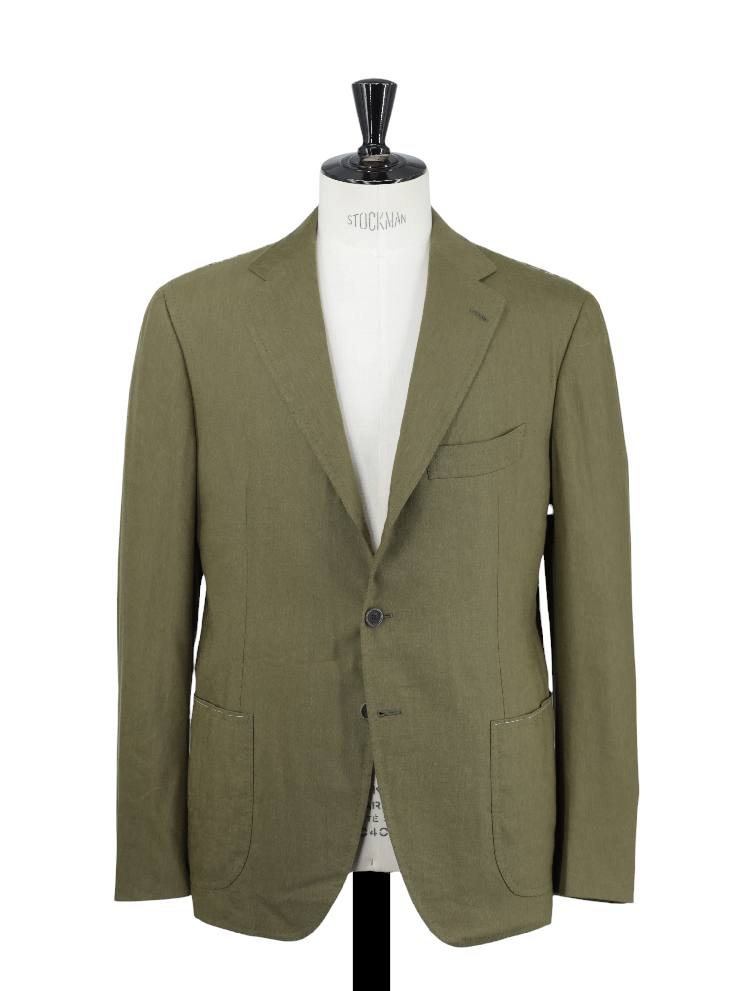 Cesare Attolini Khaki Green Linen & Wool Unlined Summer Jacket