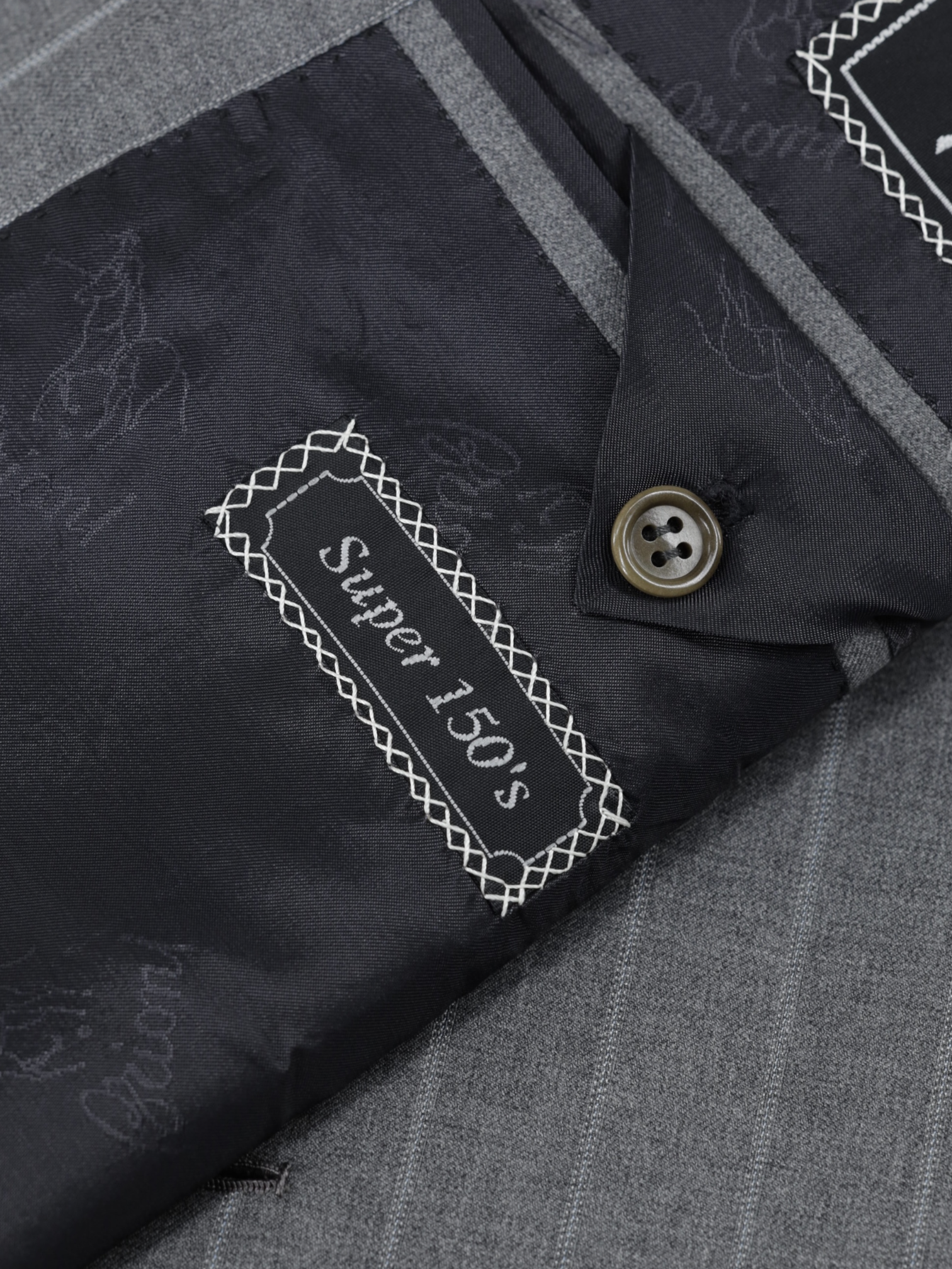 Brioni Grey Double-Breasted Super 150's Wool Chalkstripe Tiberio Suit