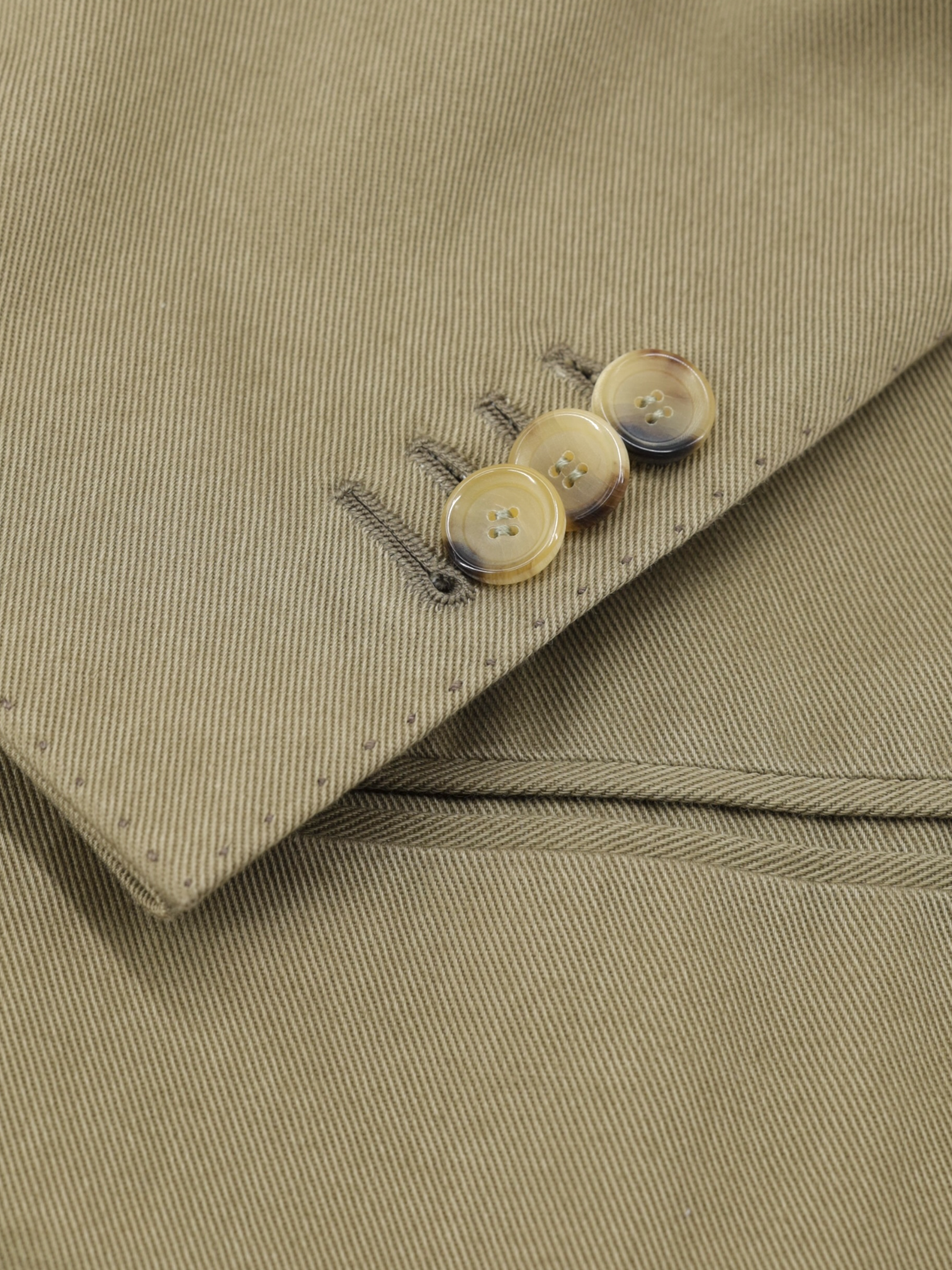 Cesare Attolini Khaki Pure Cotton Twill Jacket