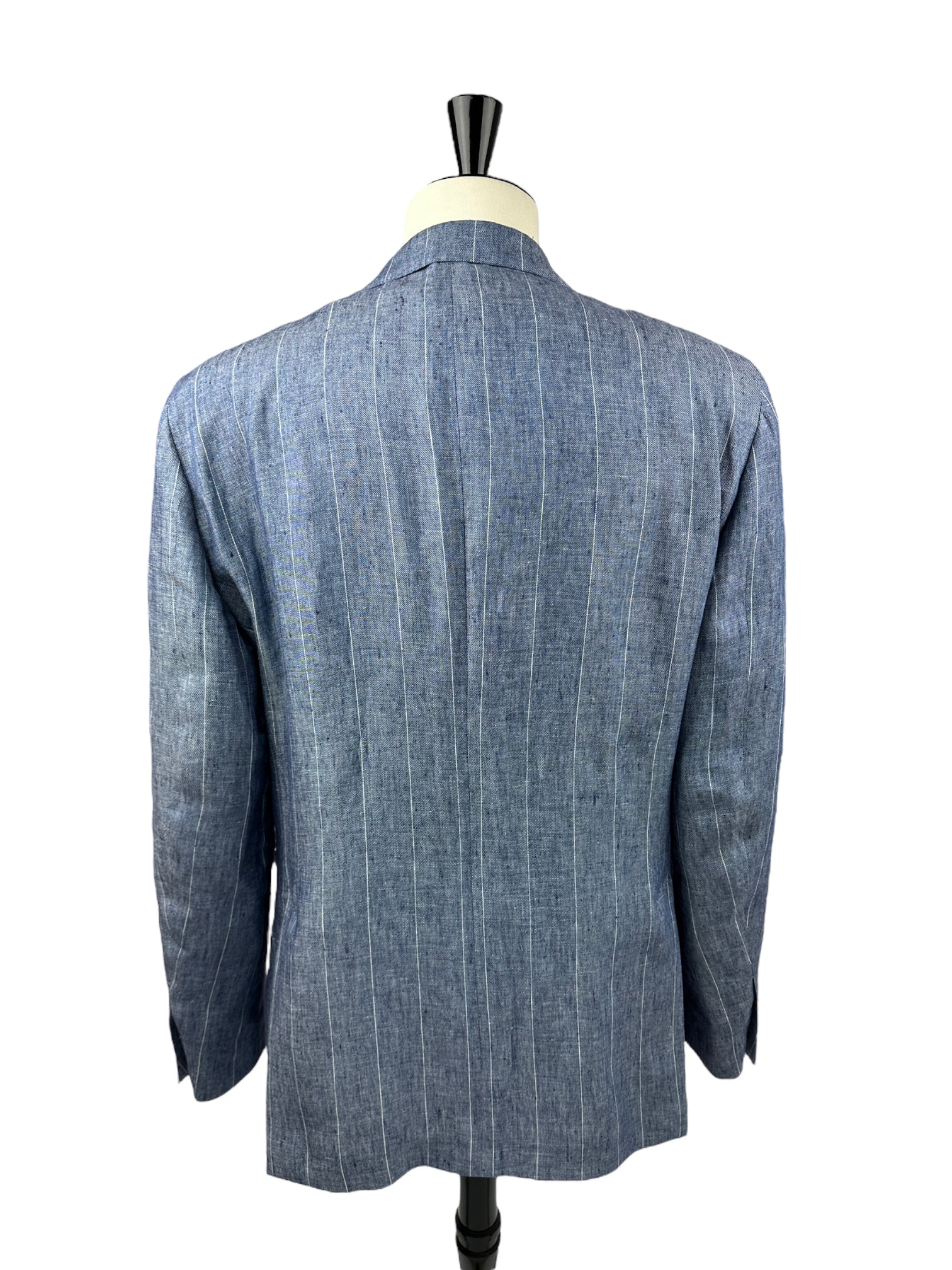 Lardini Denim Blue Linen Pinstripe Jacket