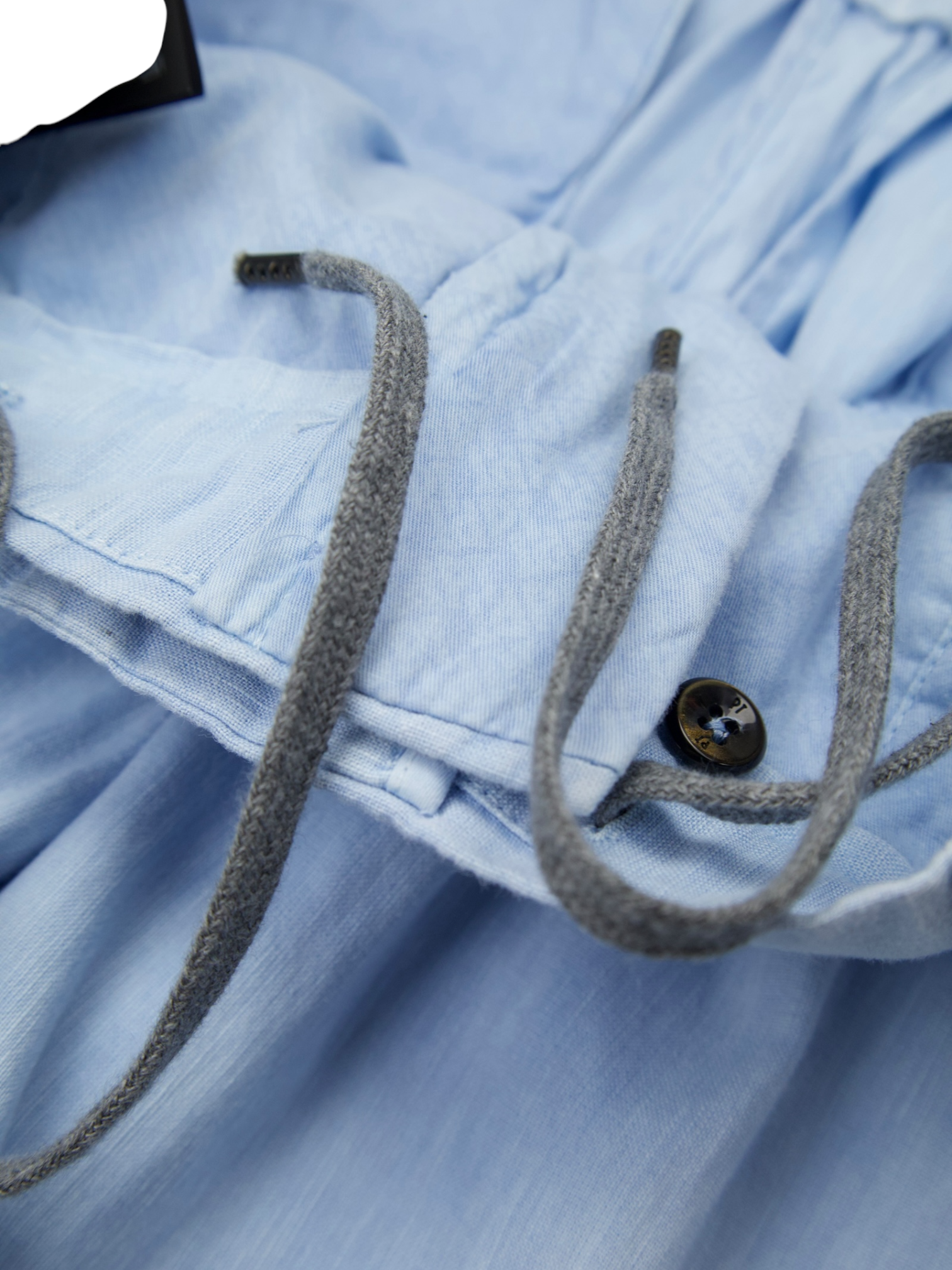 PT01 Light Blue Cotton & Linen Trousers