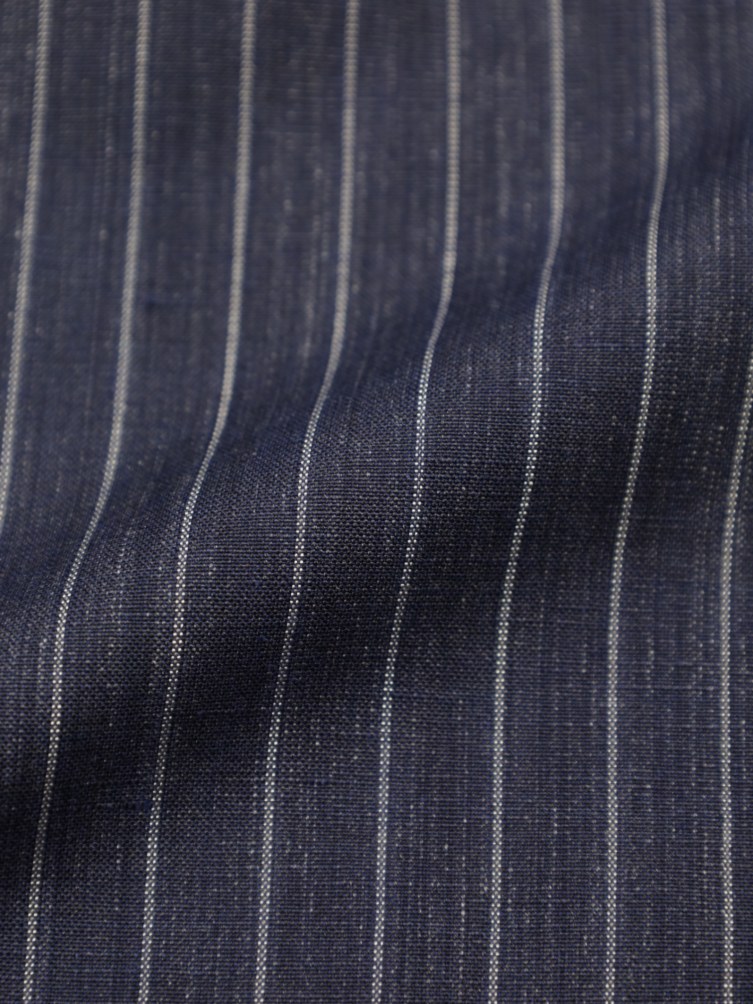Kiton Denim Blue Cool-Wool Pinstripe Suit