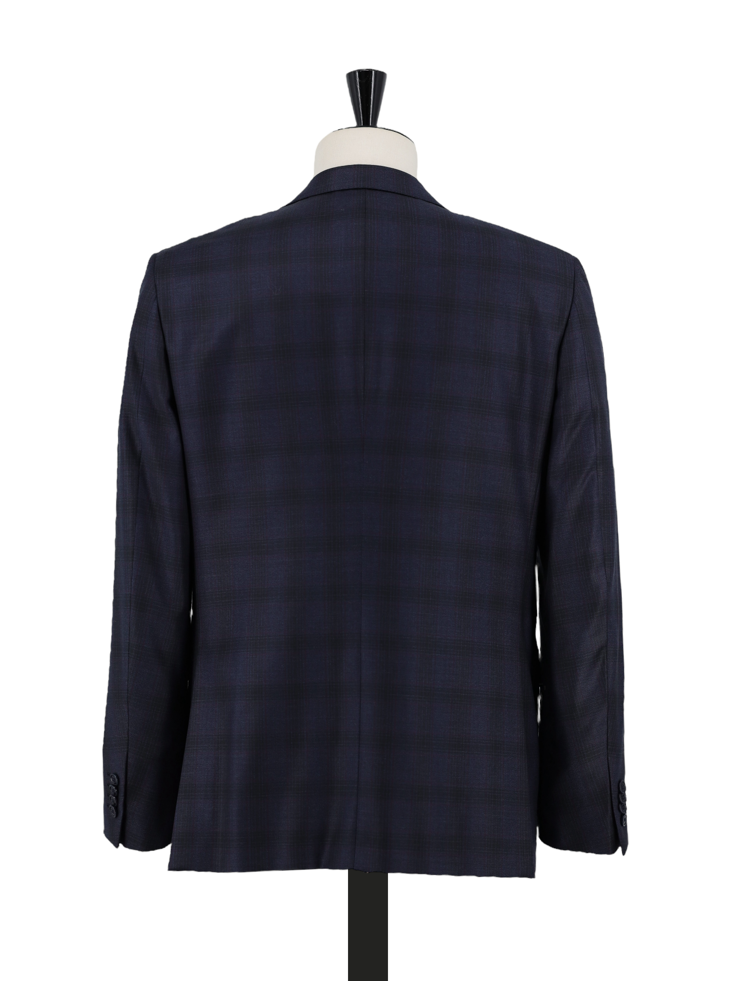 Ermenegildo Zegna Navy & Aubergine Wool Checkered Milano Easy Jacket