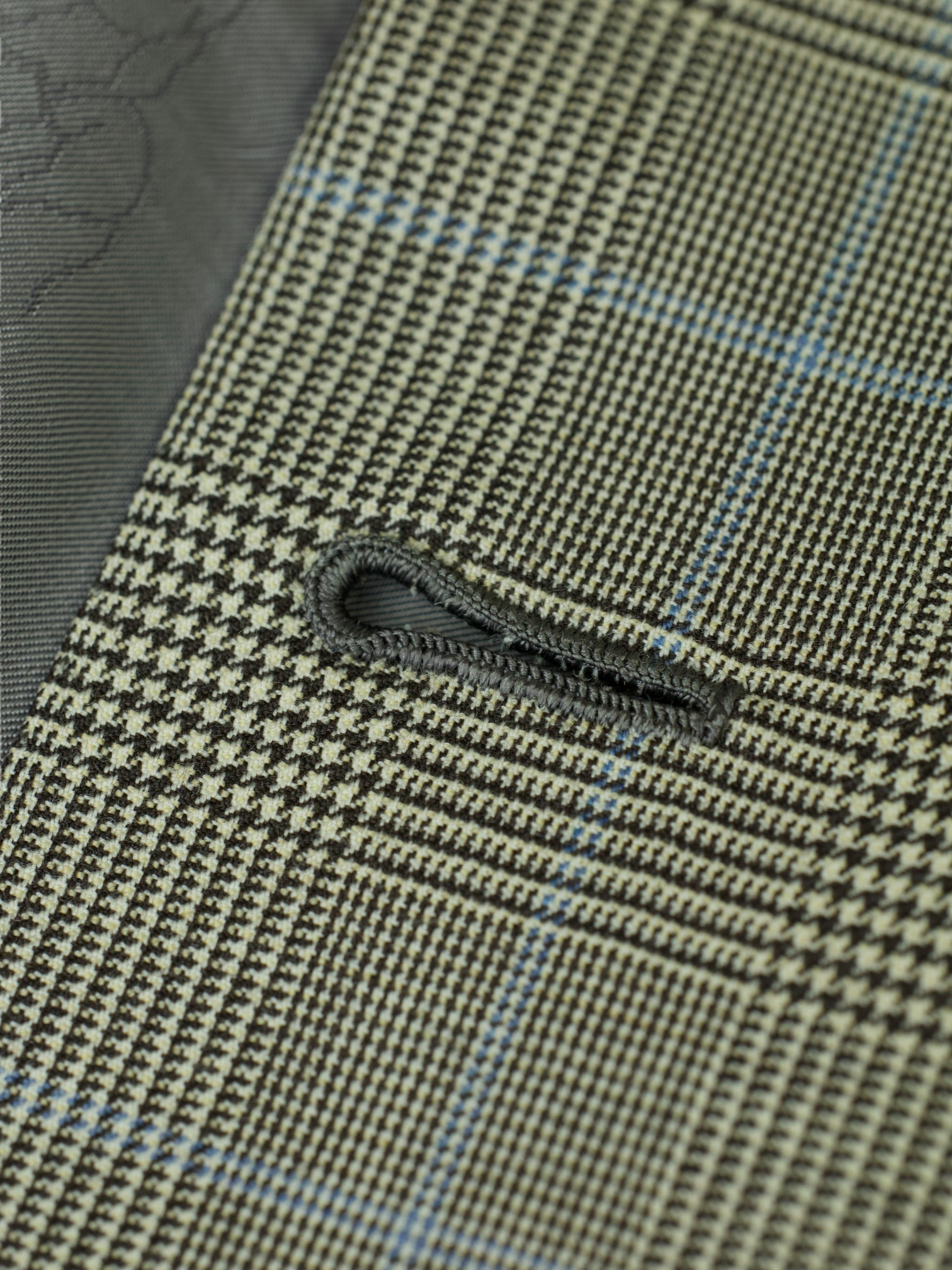 Brioni Light Grey & Light Blue Wool Prince of Wales Nomentano Suit